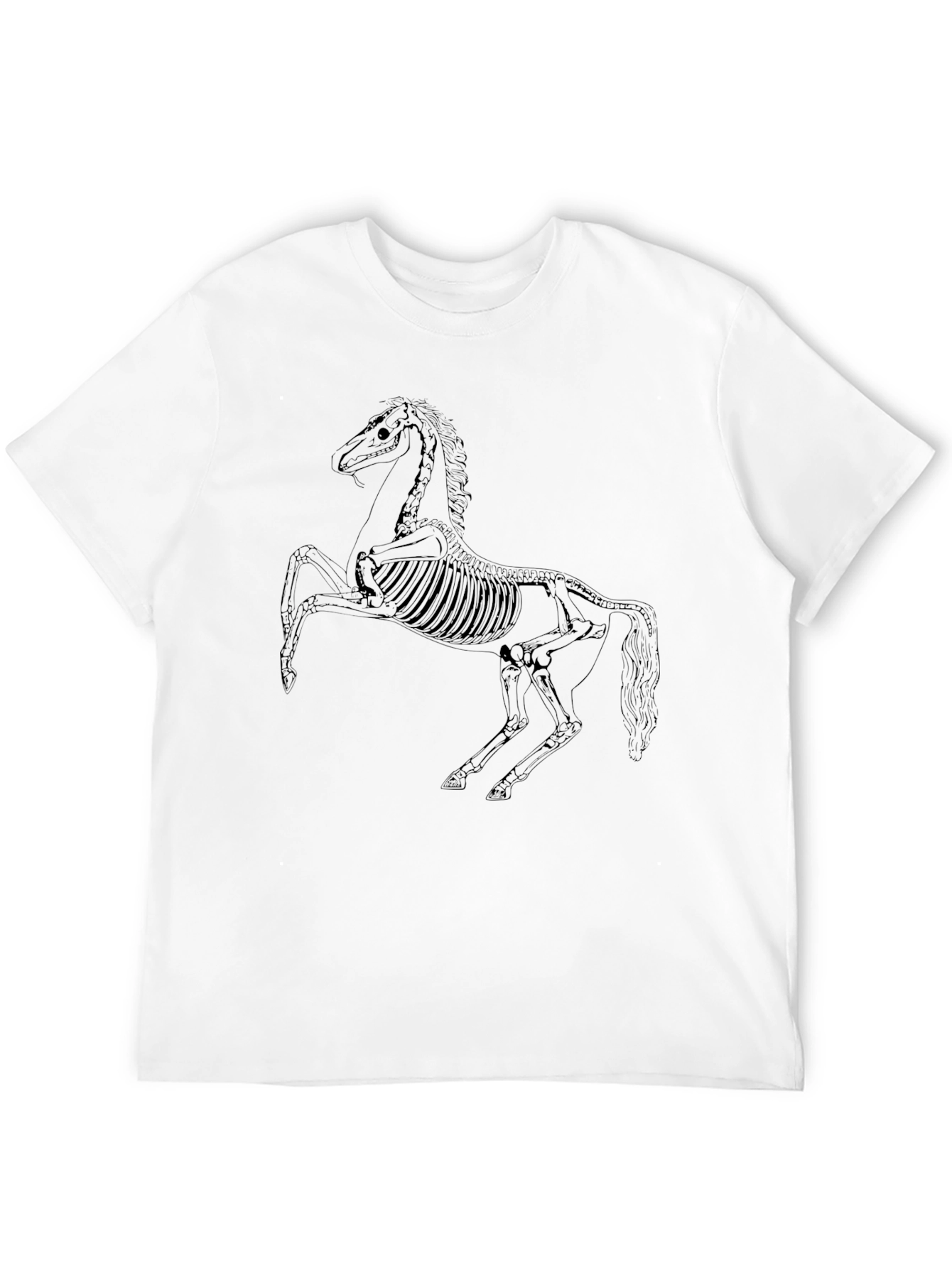 Black Skeleton Horse Graphic T-Shirt view 12