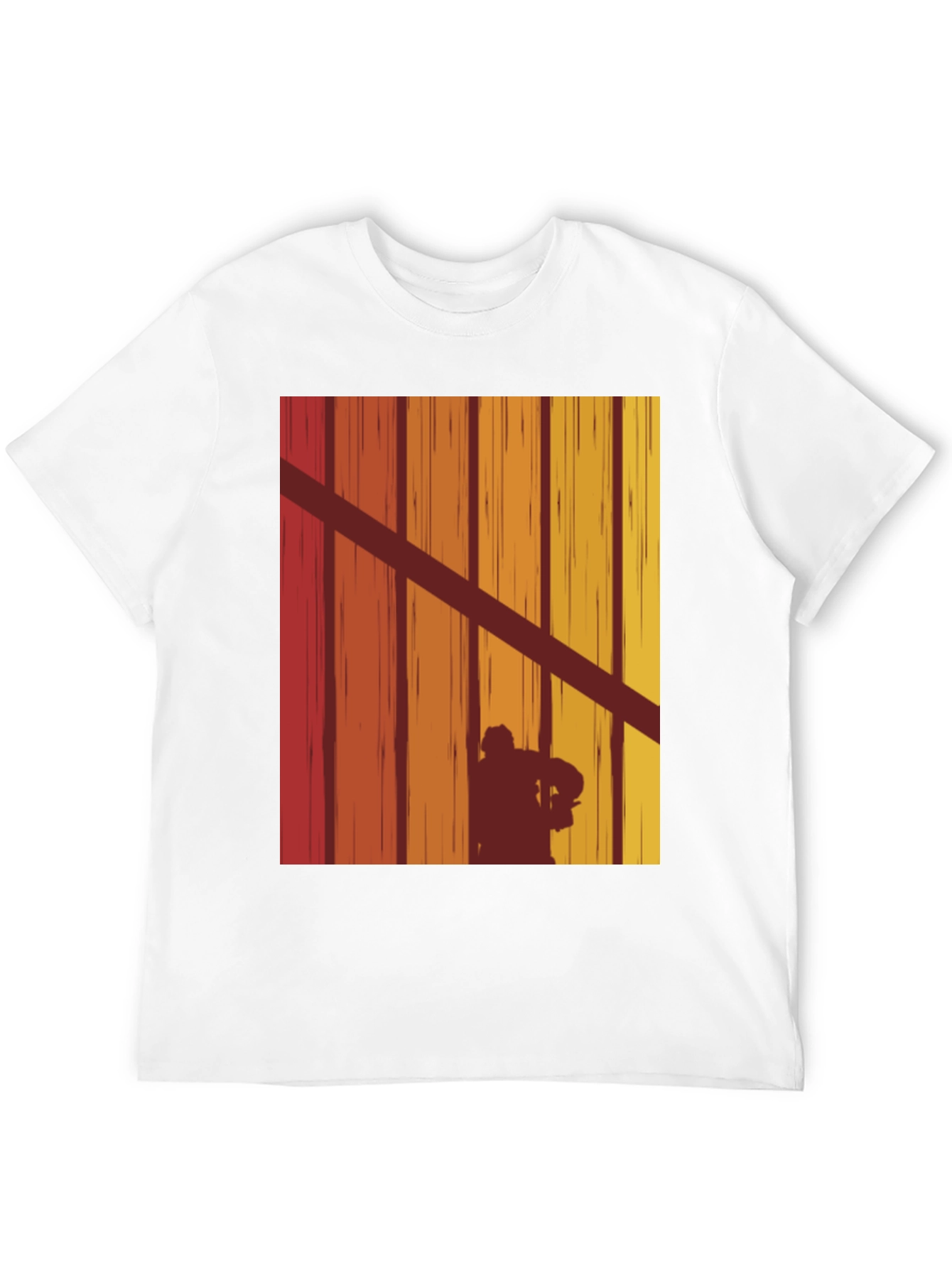 Black Retro Hockey Player Silhouette T-Shirt view 12