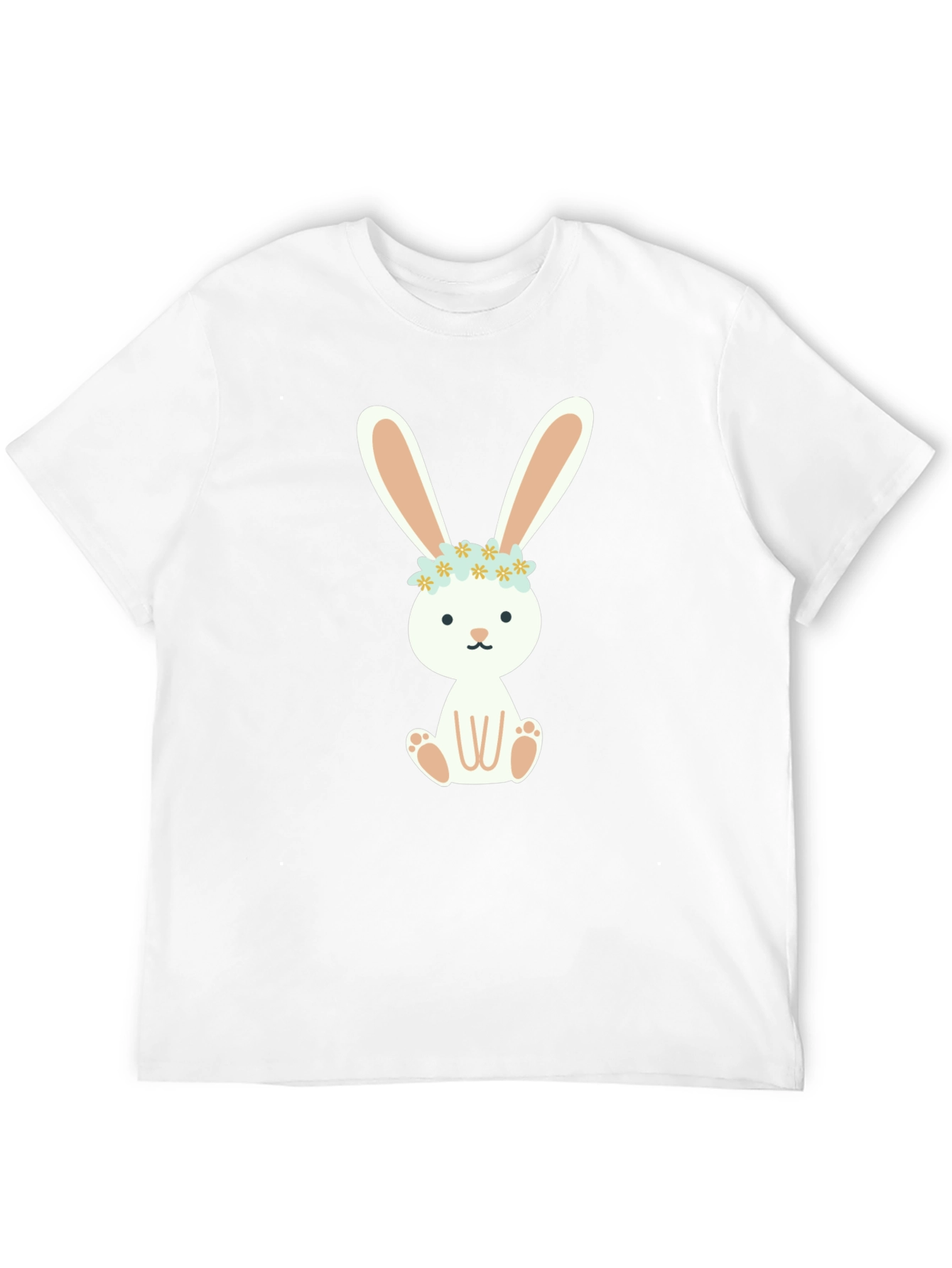 Black Bunny T-Shirt with Floral Crown - Cute & Comfy! view 12