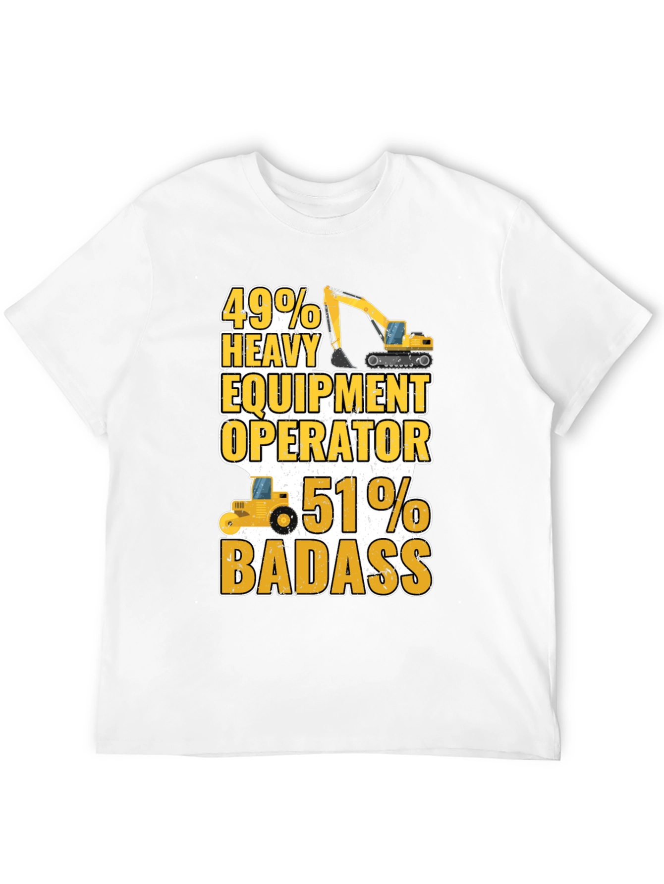 Black Heavy Equipment Operator Badass T-Shirt view 12