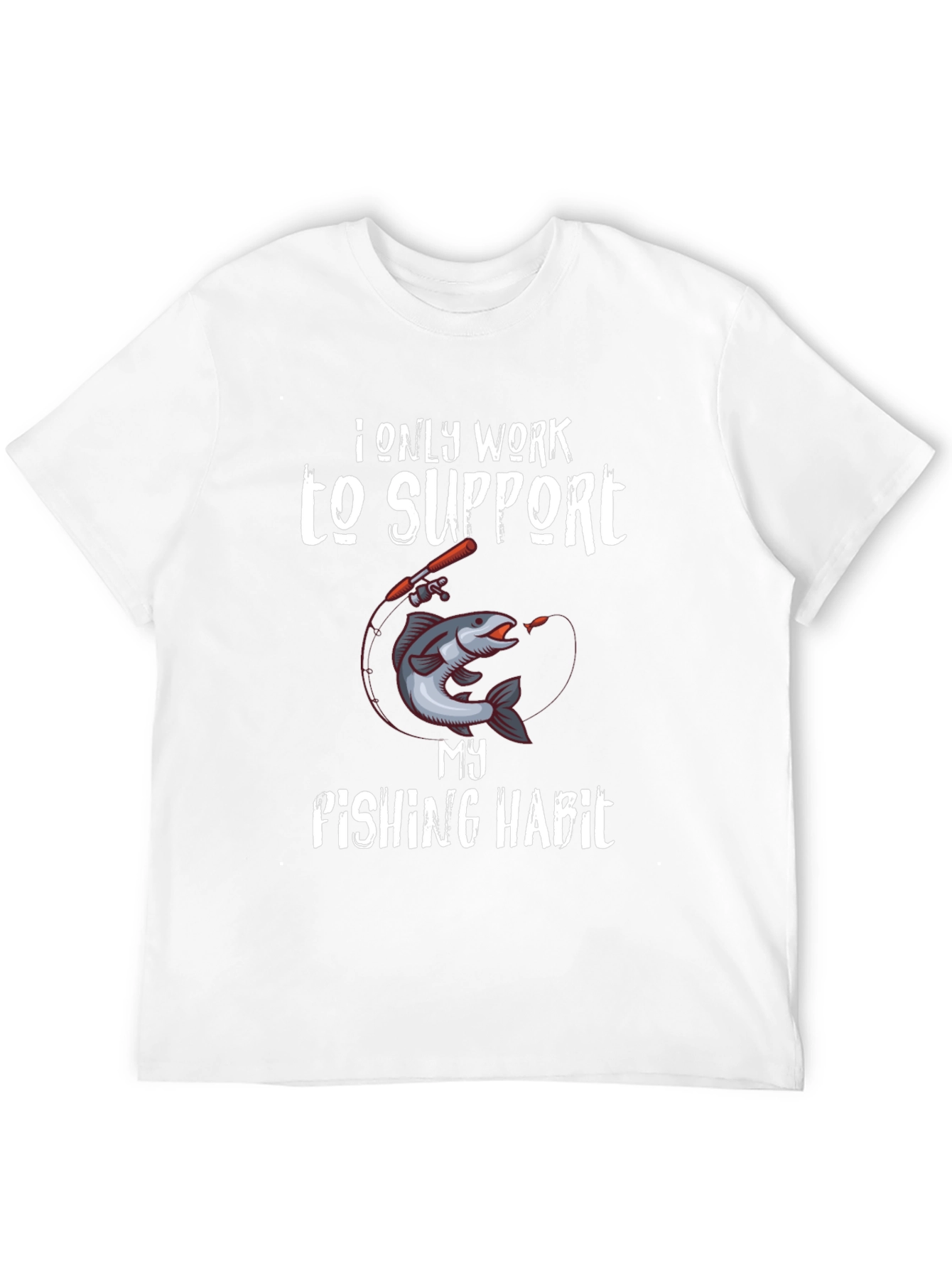 Black Fishing Habit T-Shirt - Funny Angler Tee view 12