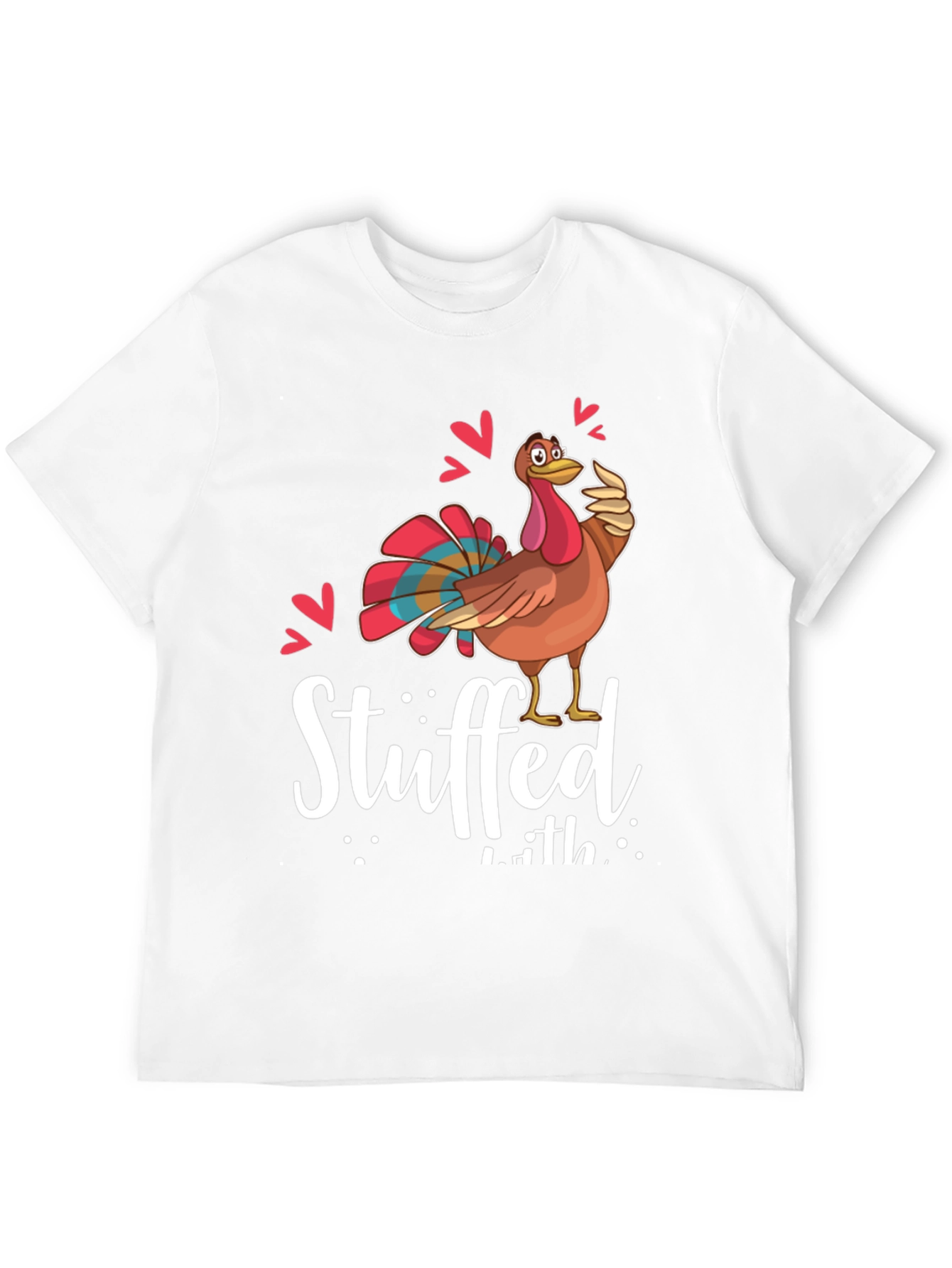 Black Funny Thanksgiving Turkey Stuffed With Love Graphic Tee view 12