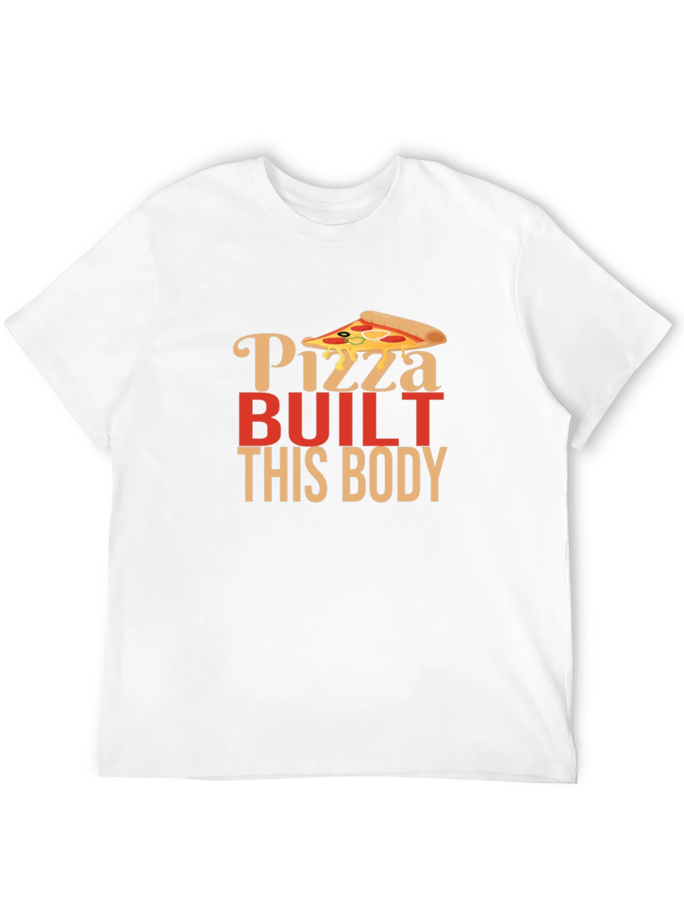 Black Pizza Built This Body Funny Graphic Tee view 12