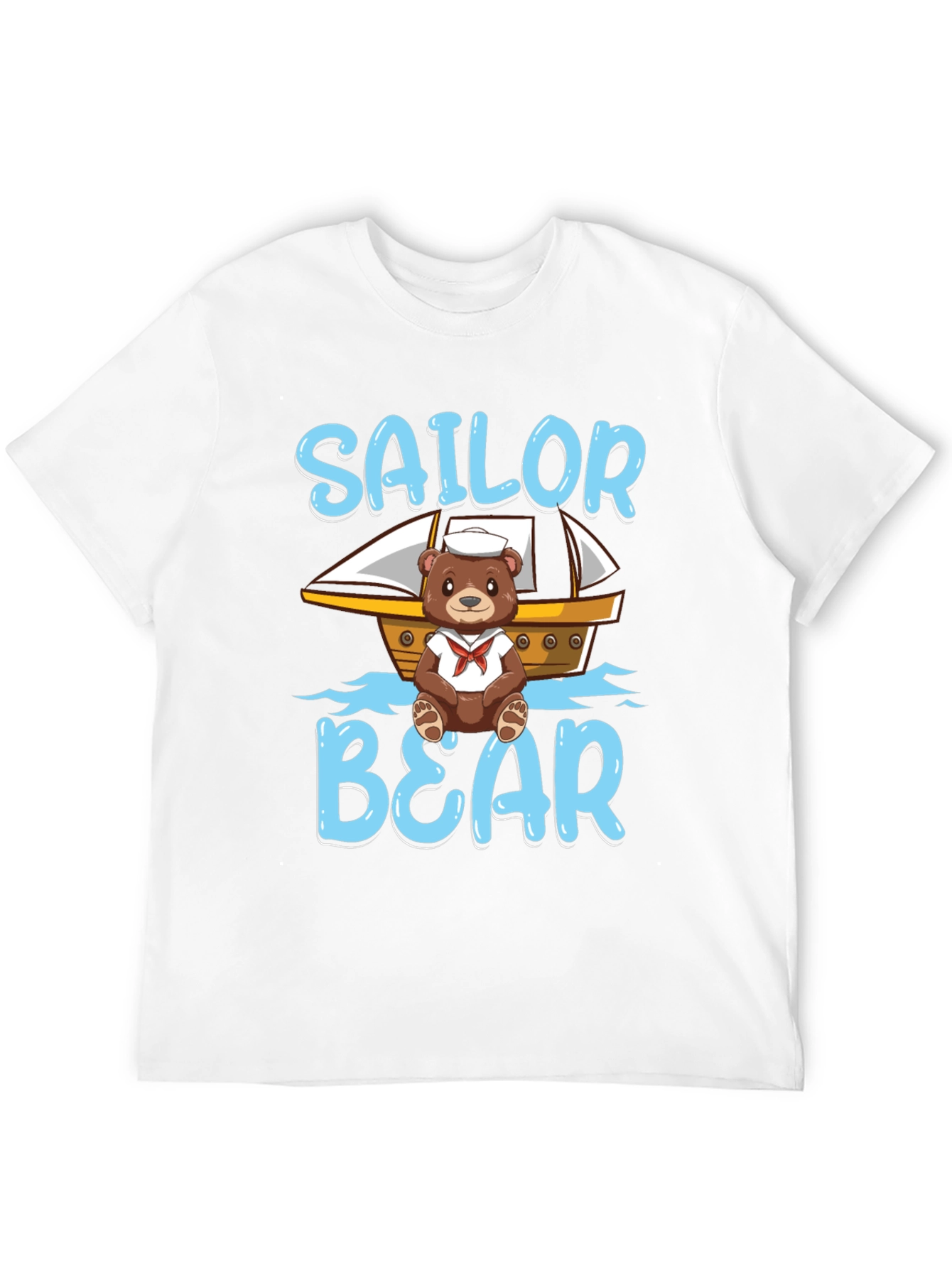 Black Sailor Bear Graphic T-Shirt -  Cute Cartoon Tee view 12