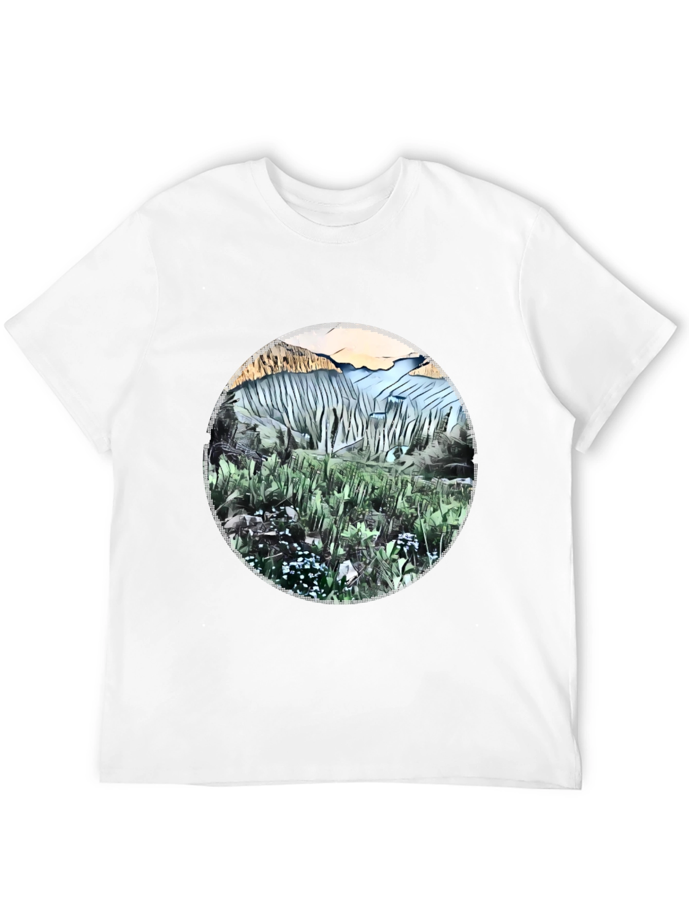 Black Nature Scene Graphic T-Shirt view 12
