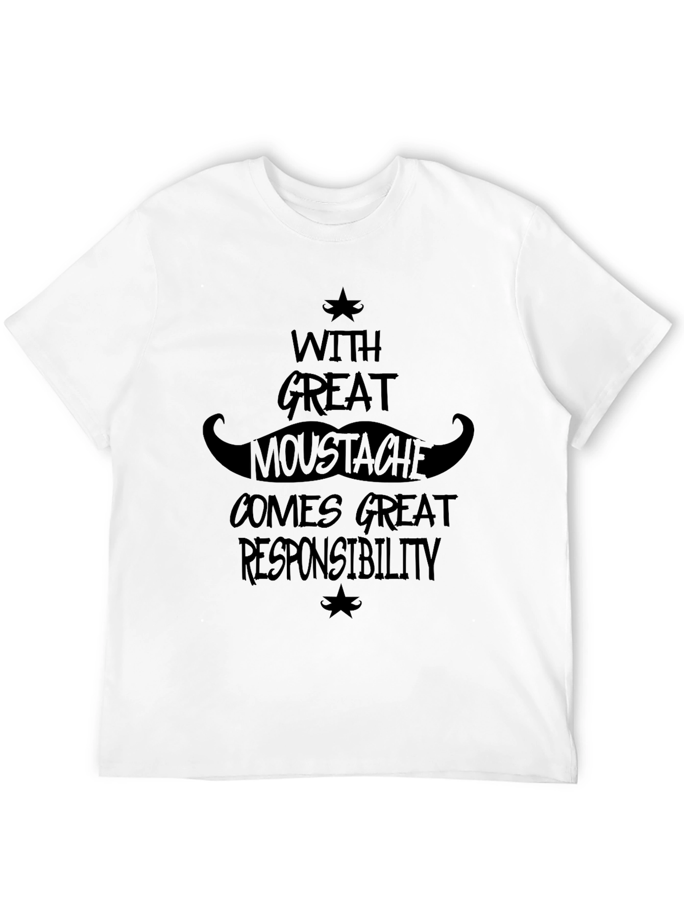 Black Mustache Responsibility Graphic Tee - Black Cotton Blend view 12