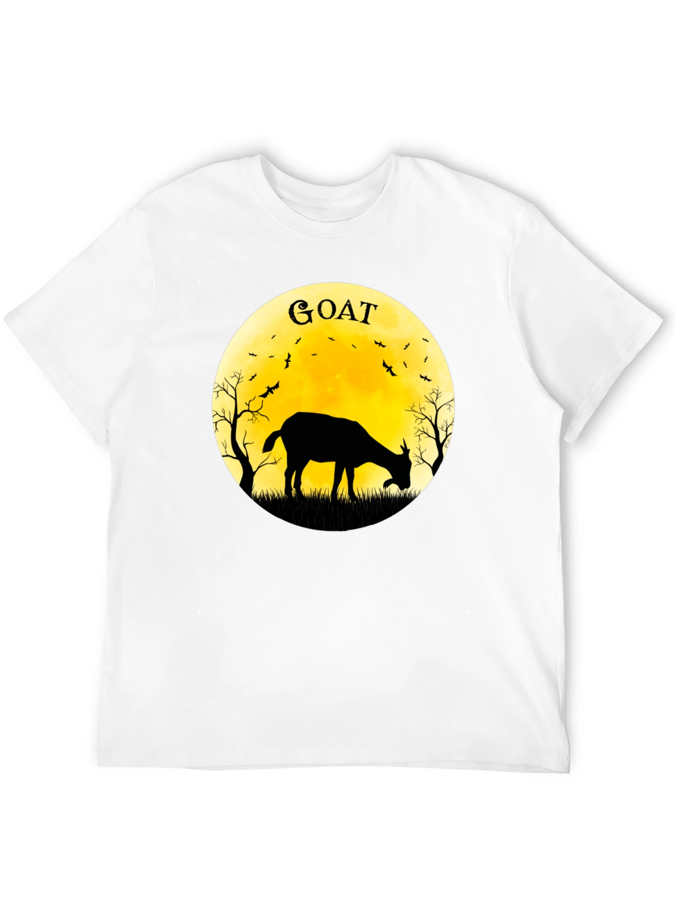 Black Goat Silhouette T-Shirt - Moonlit Design view 12