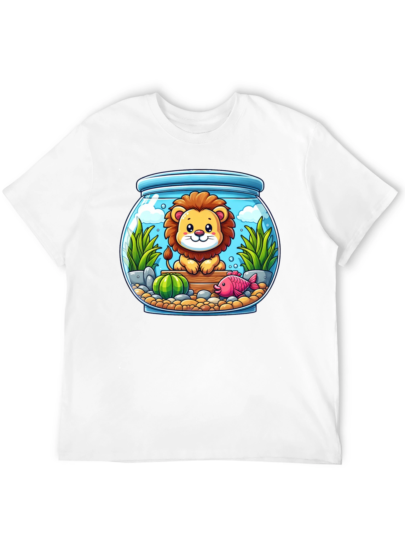 Black Lion in Fishbowl Graphic Tee view 12