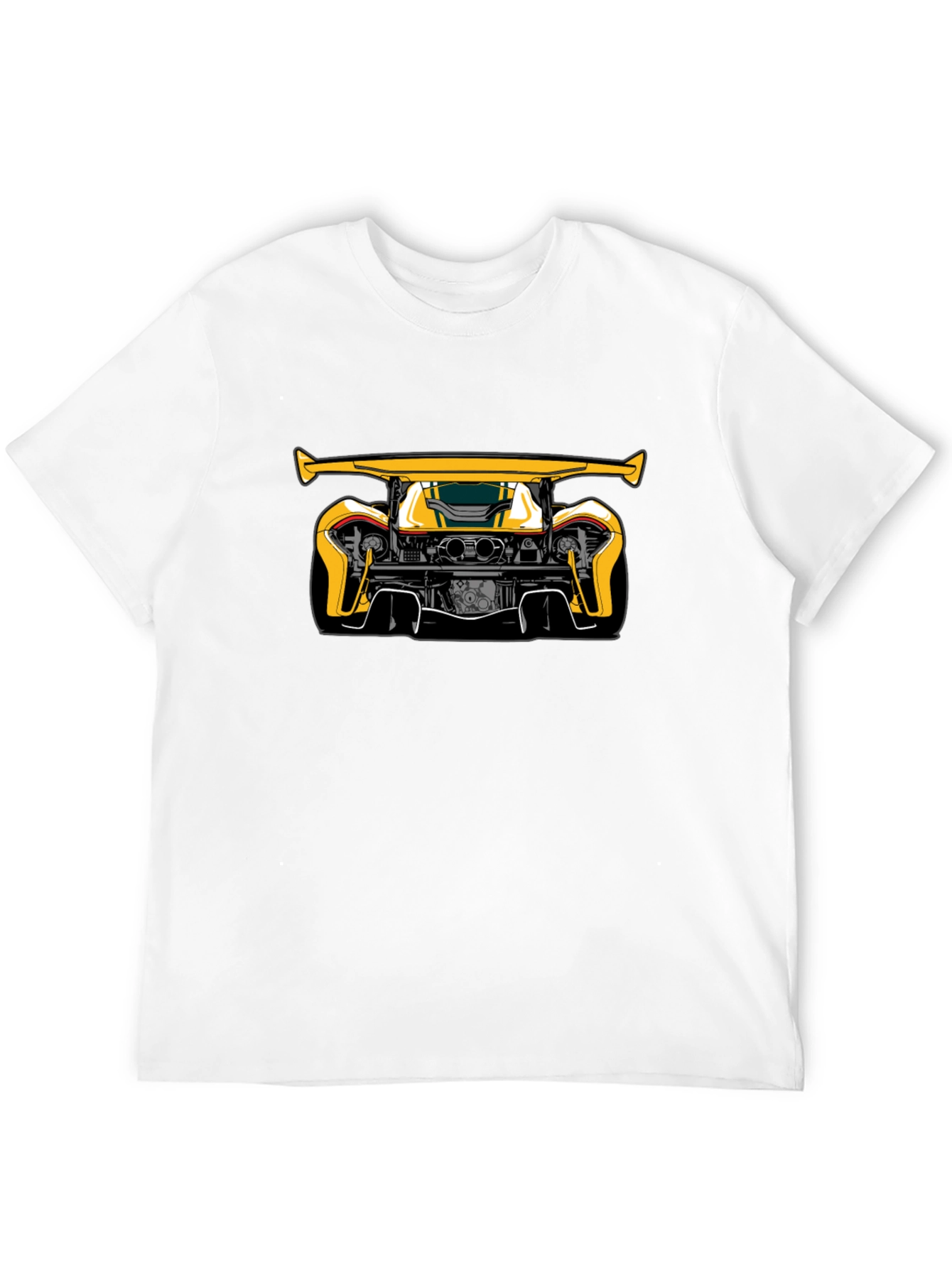 Black Yellow Car Graphic Black T-Shirt view 12
