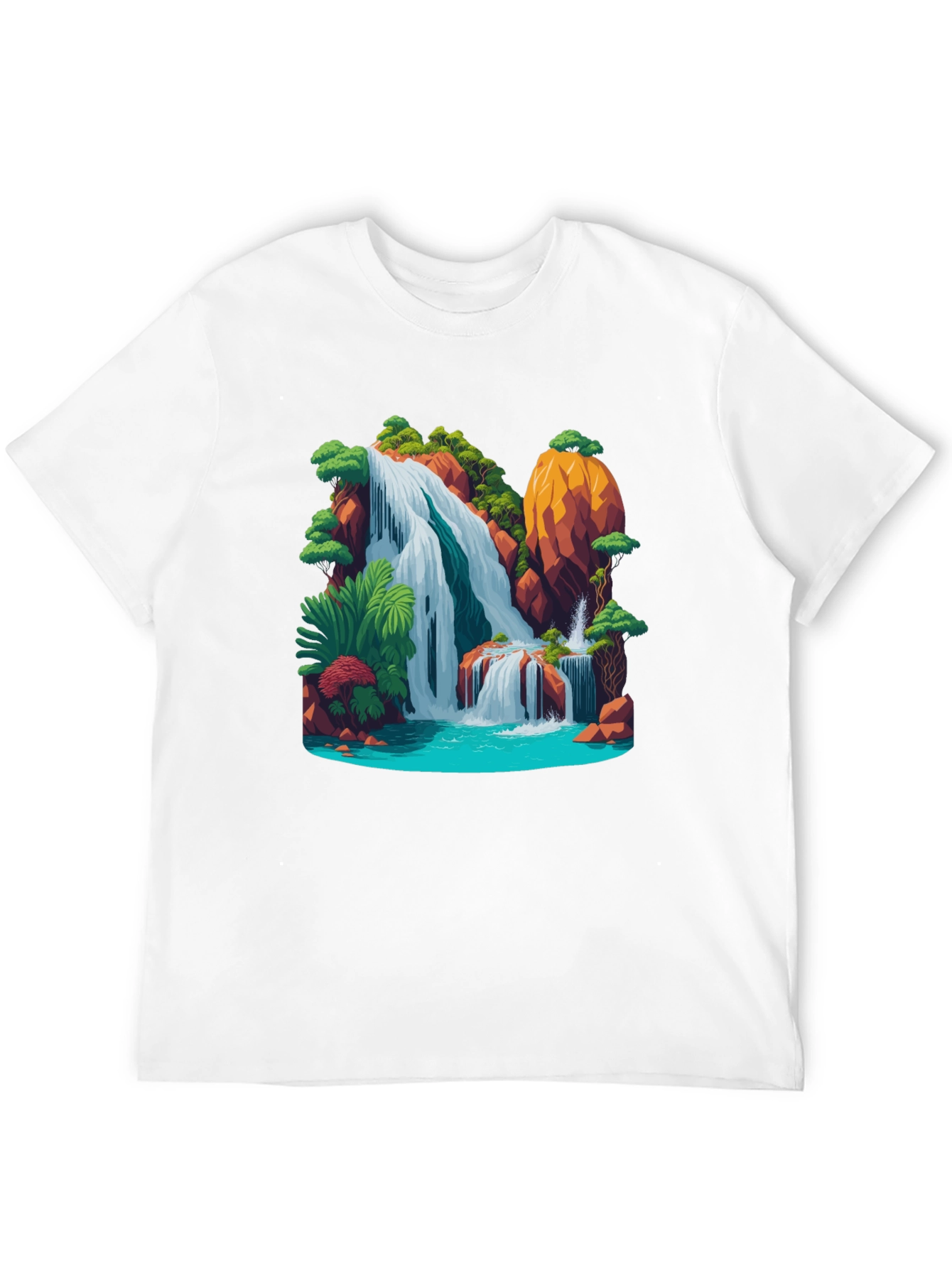 Black Waterfall Graphic Black T-Shirt view 12