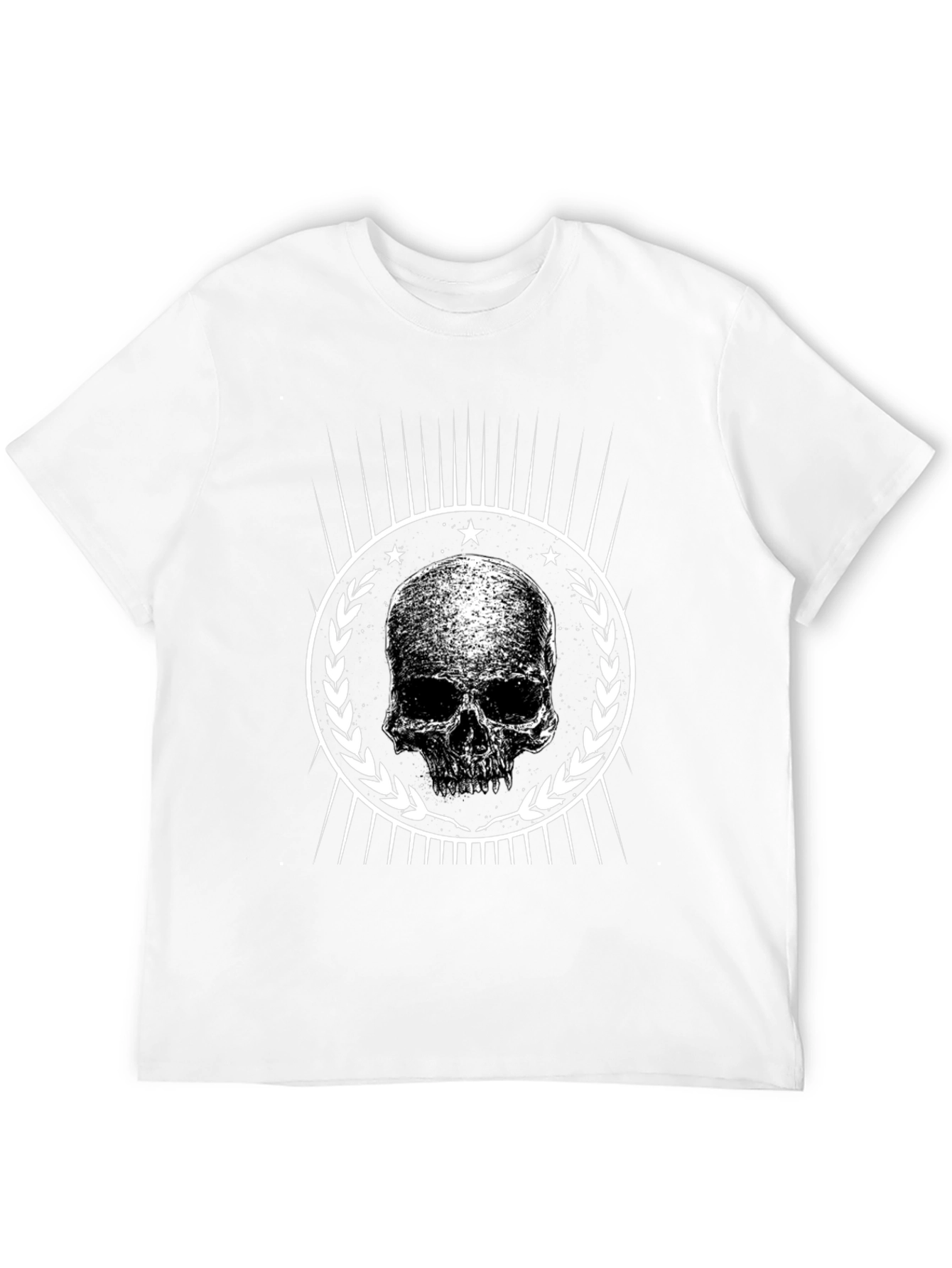Black Skull Graphic Tee - Black Cotton Blend view 12