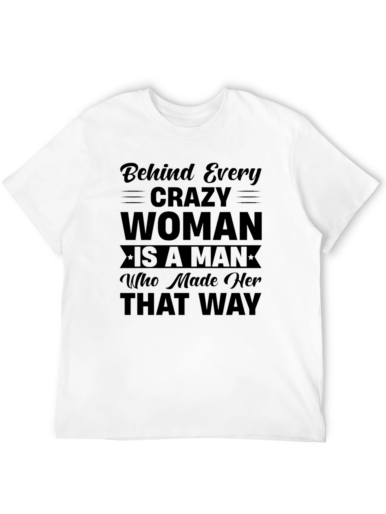 Black Crazy Woman T-Shirt - Humorous Slogan Tee view 12