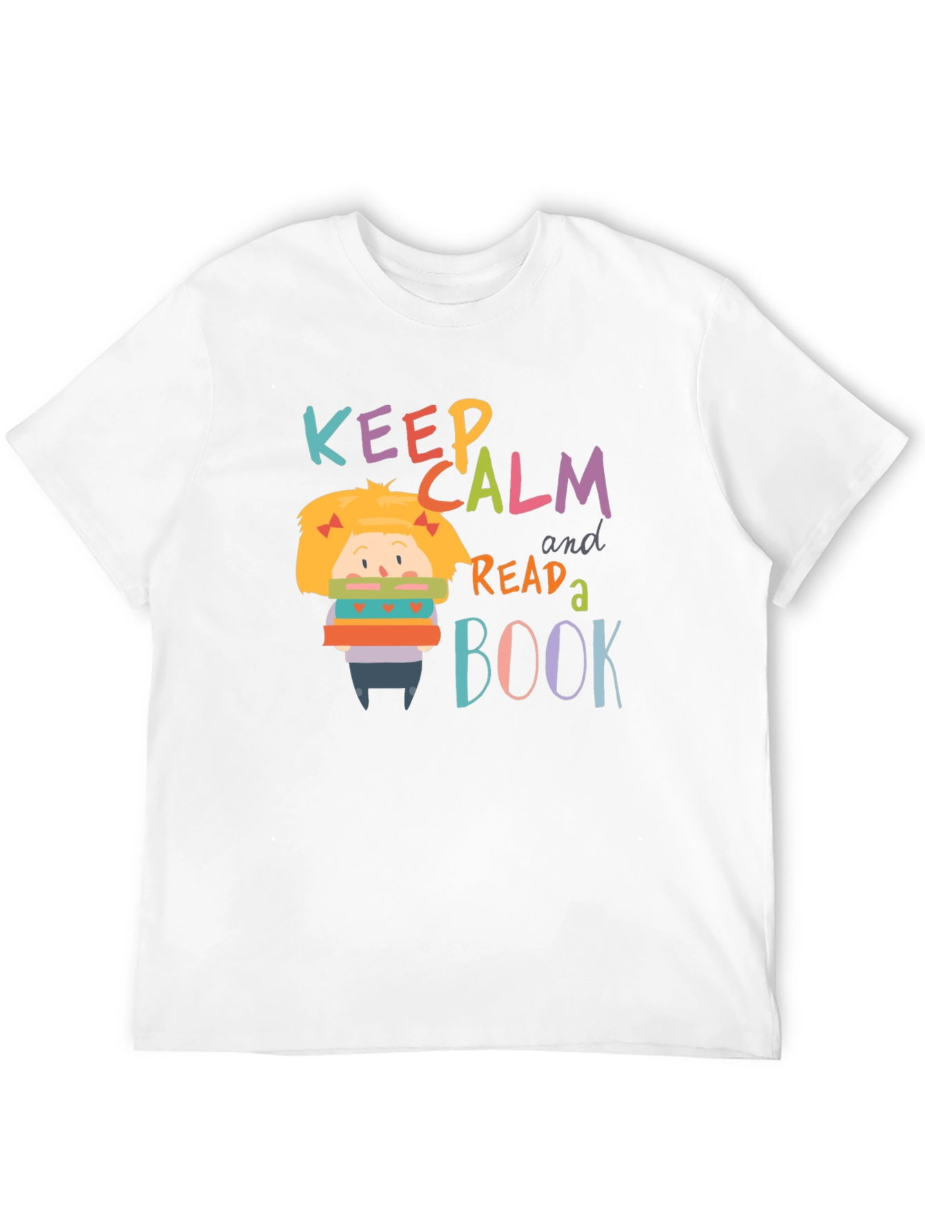 Black Keep Calm and Read a Book Graphic Tee view 12