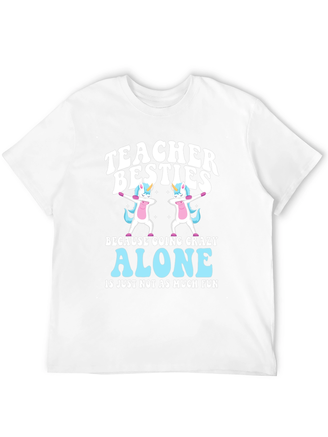 Black Teacher Besties Unicorn Graphic Tee - Crazy Alone Is No Fun! view 12