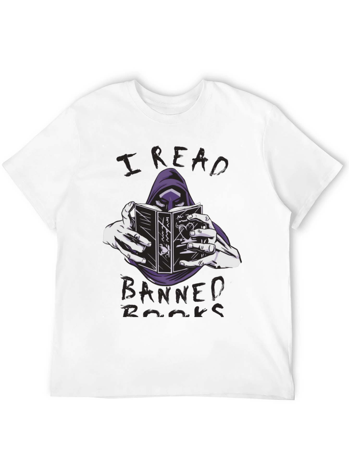 Black I Read Banned Books T-Shirt Grim Reaper Reader Tee view 12