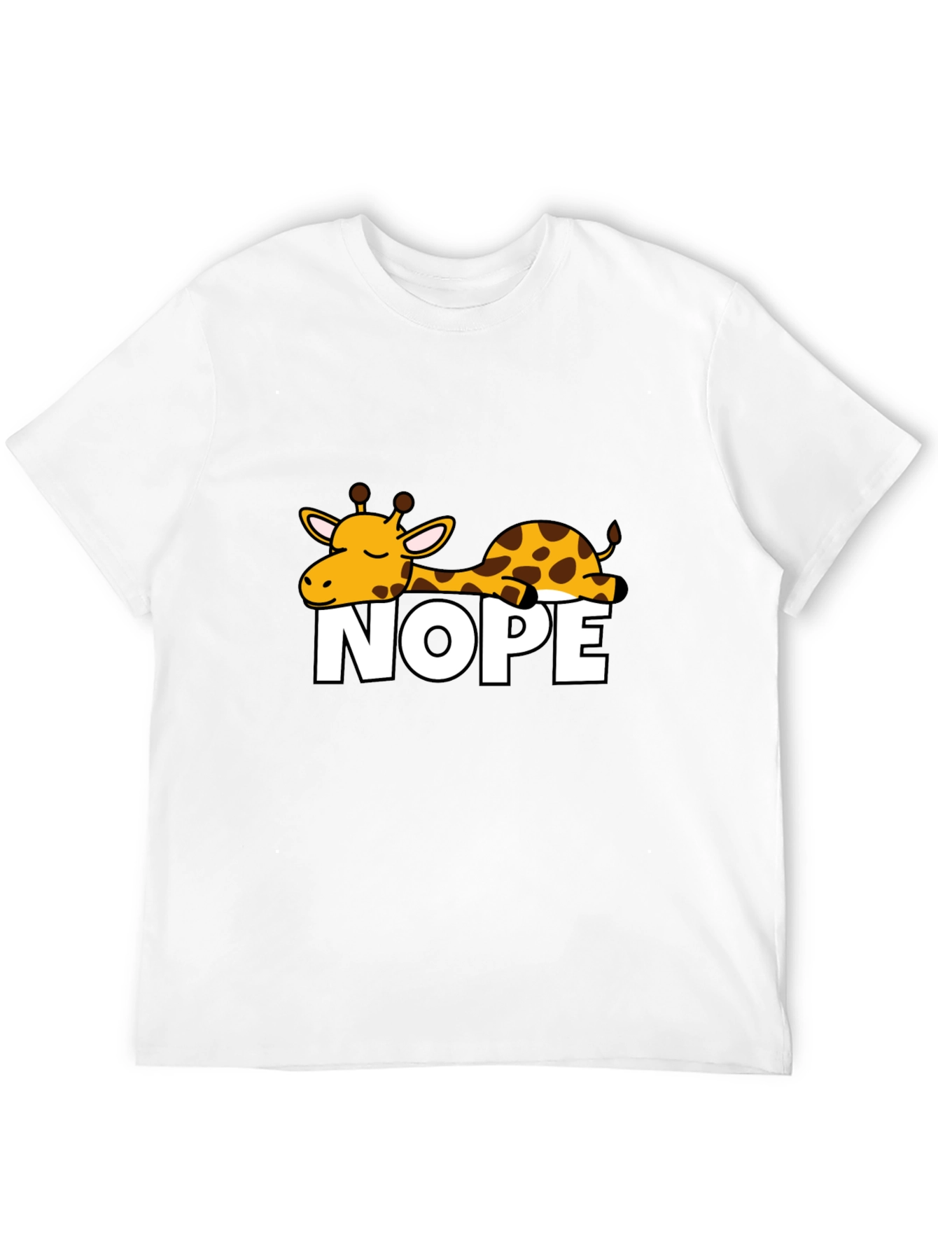 Black Nope Giraffe Graphic Tee - Unisex Black T-Shirt view 12