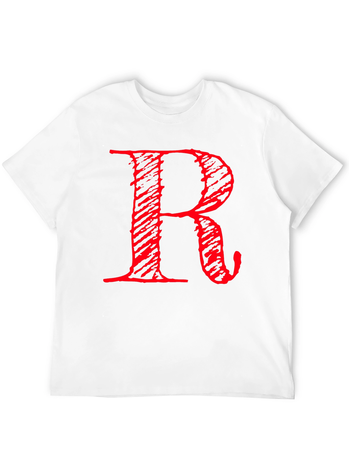 Black Bold Red R Graphic Print Black T-Shirt view 12