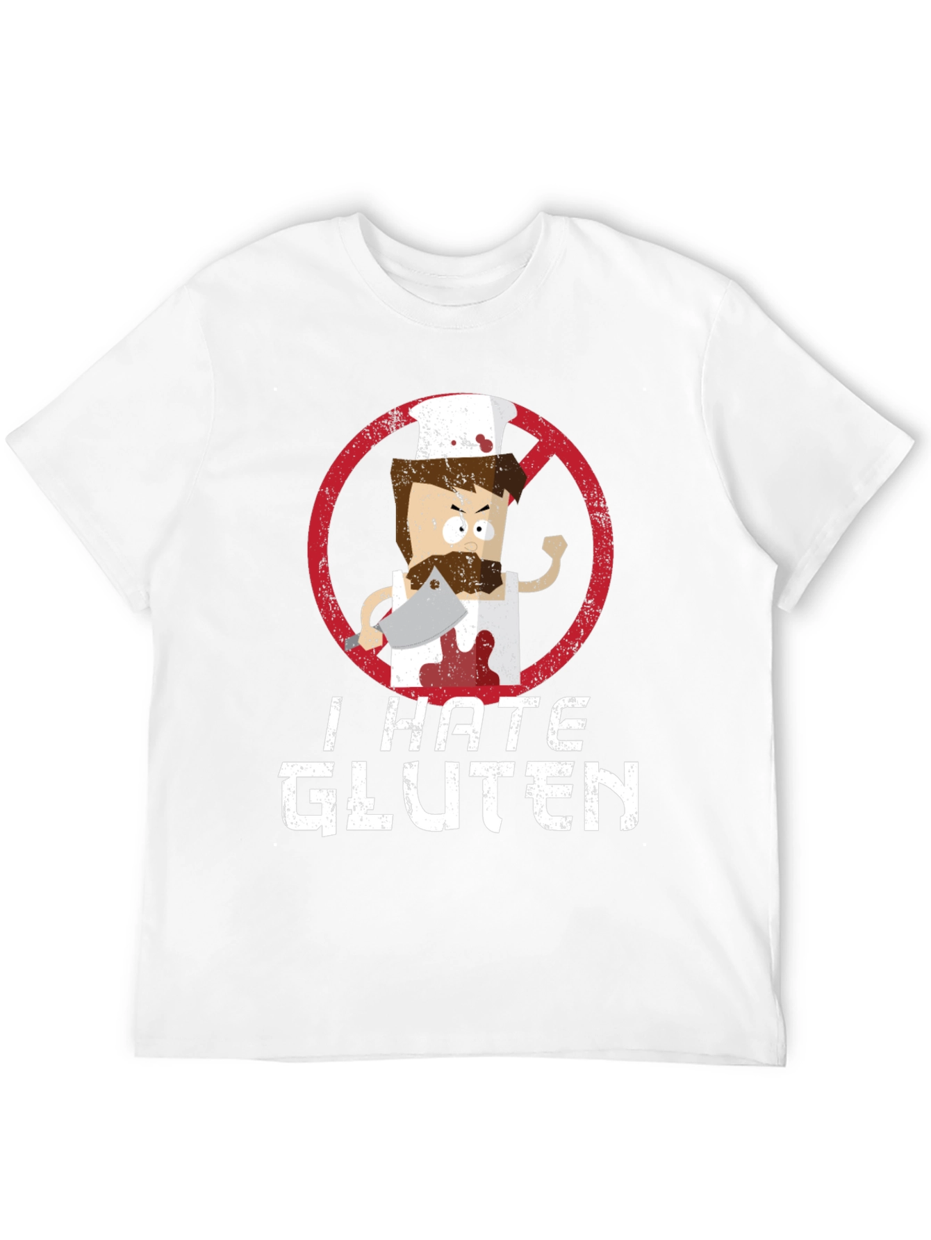 Black I Hate Gluten T-Shirt - Chef Graphic Tee view 12