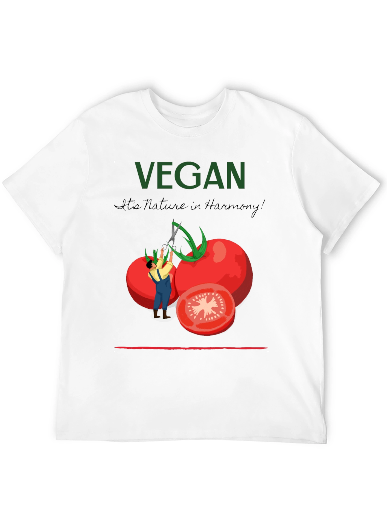 Black Vegan Tomato Graphic T-Shirt - Nature in Harmony view 12