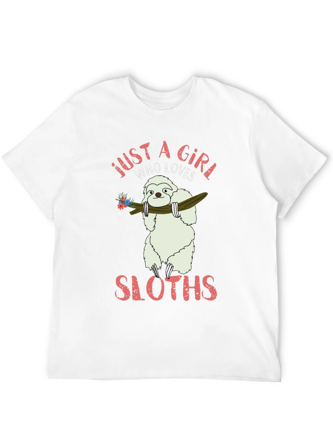 Black Just A Girl Who Loves Sloths T-Shirt view 12