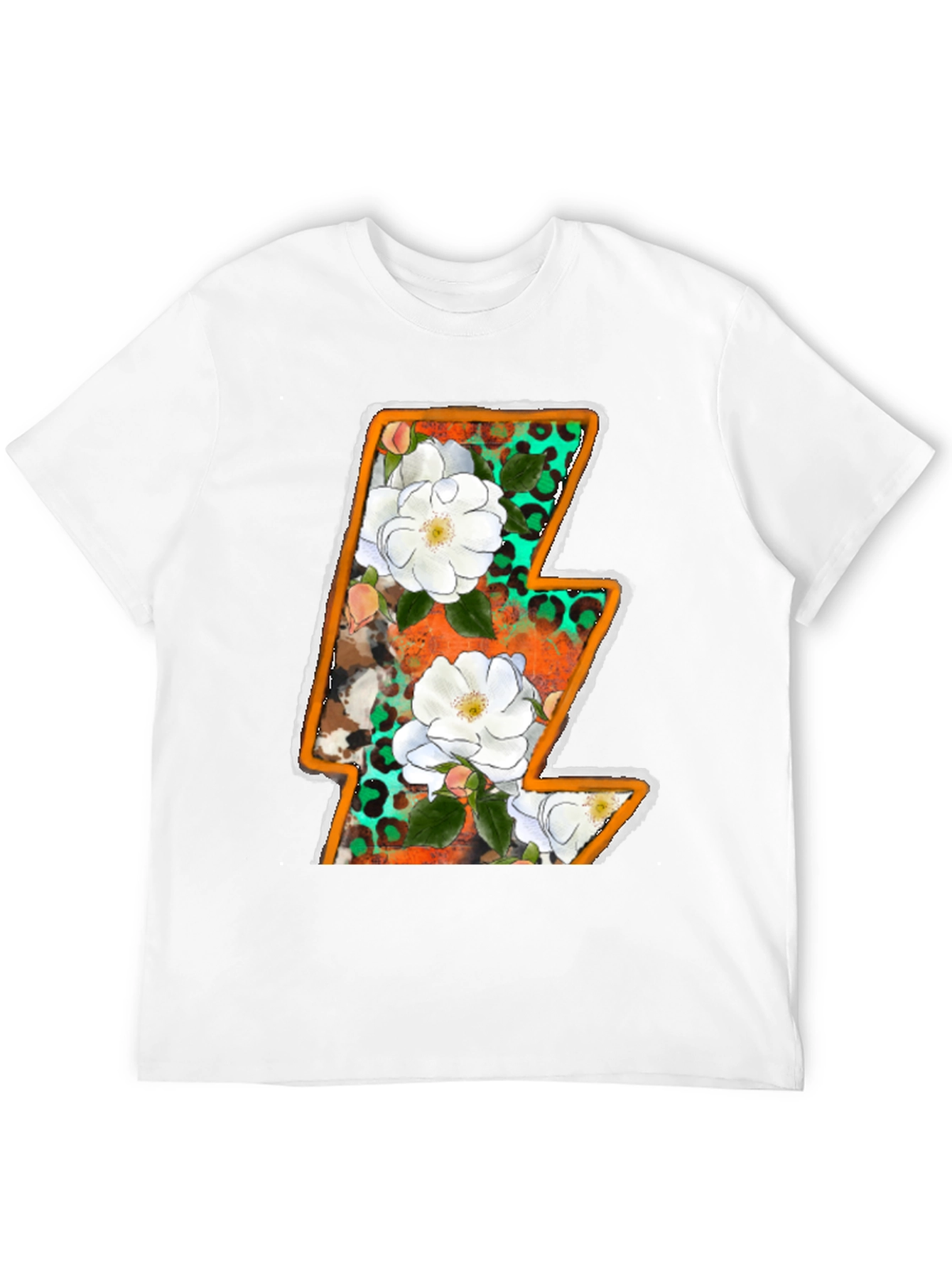 Black Floral Lightning Bolt Graphic Tee view 12