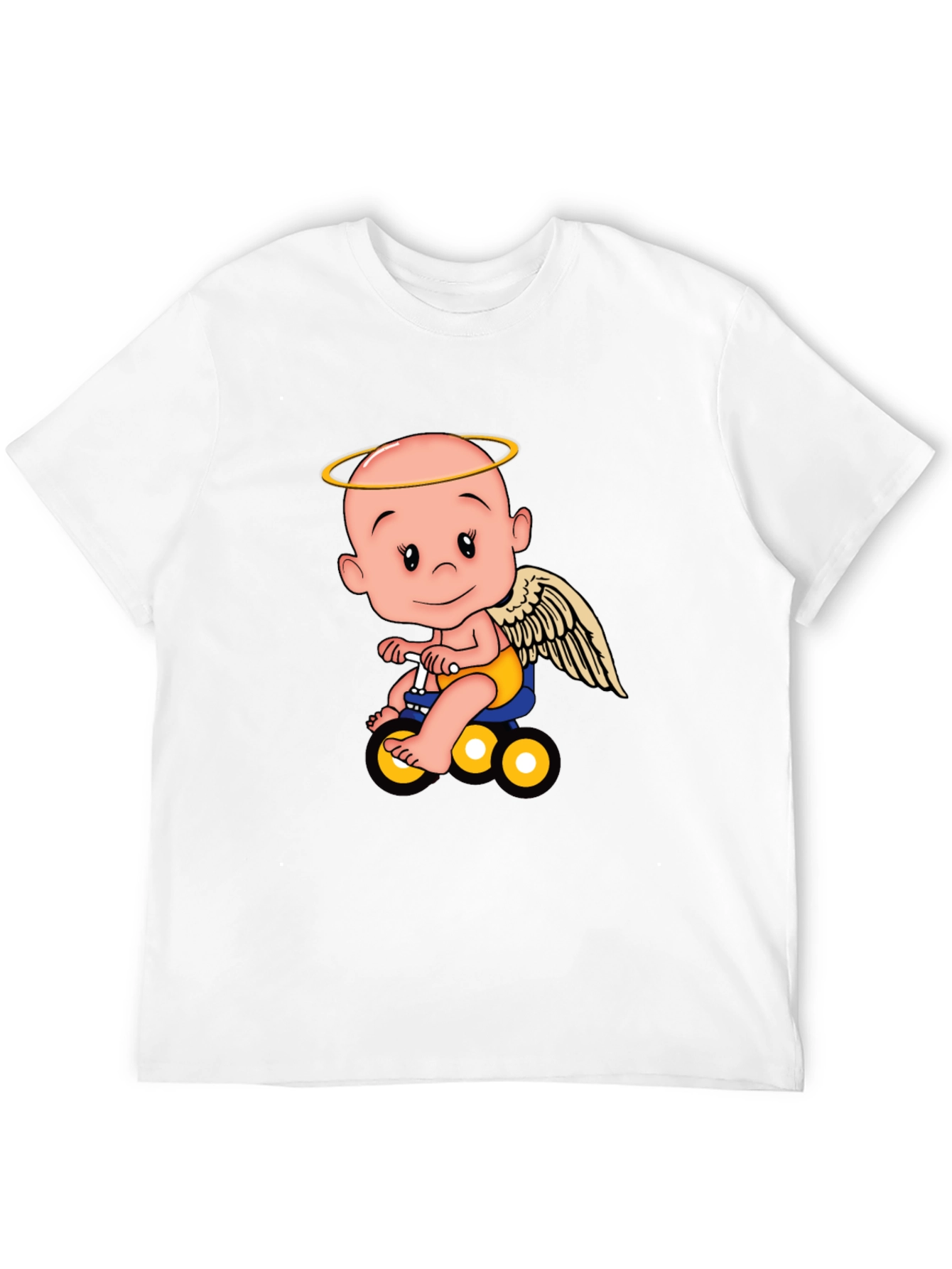 Black Angel Baby on Bike Graphic Tee - Black view 12