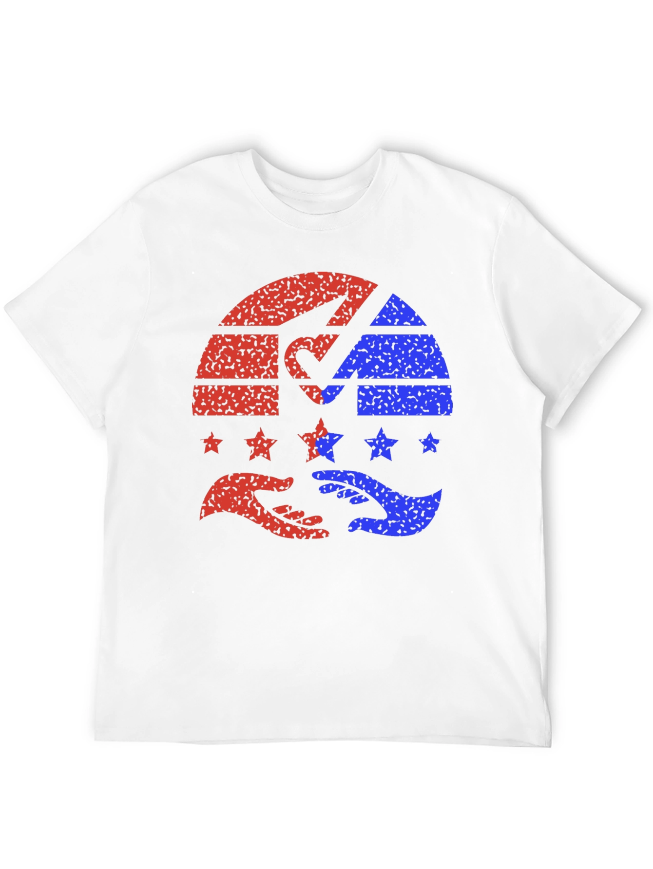 Black Patriotic Hands Helping Stars T-Shirt view 12