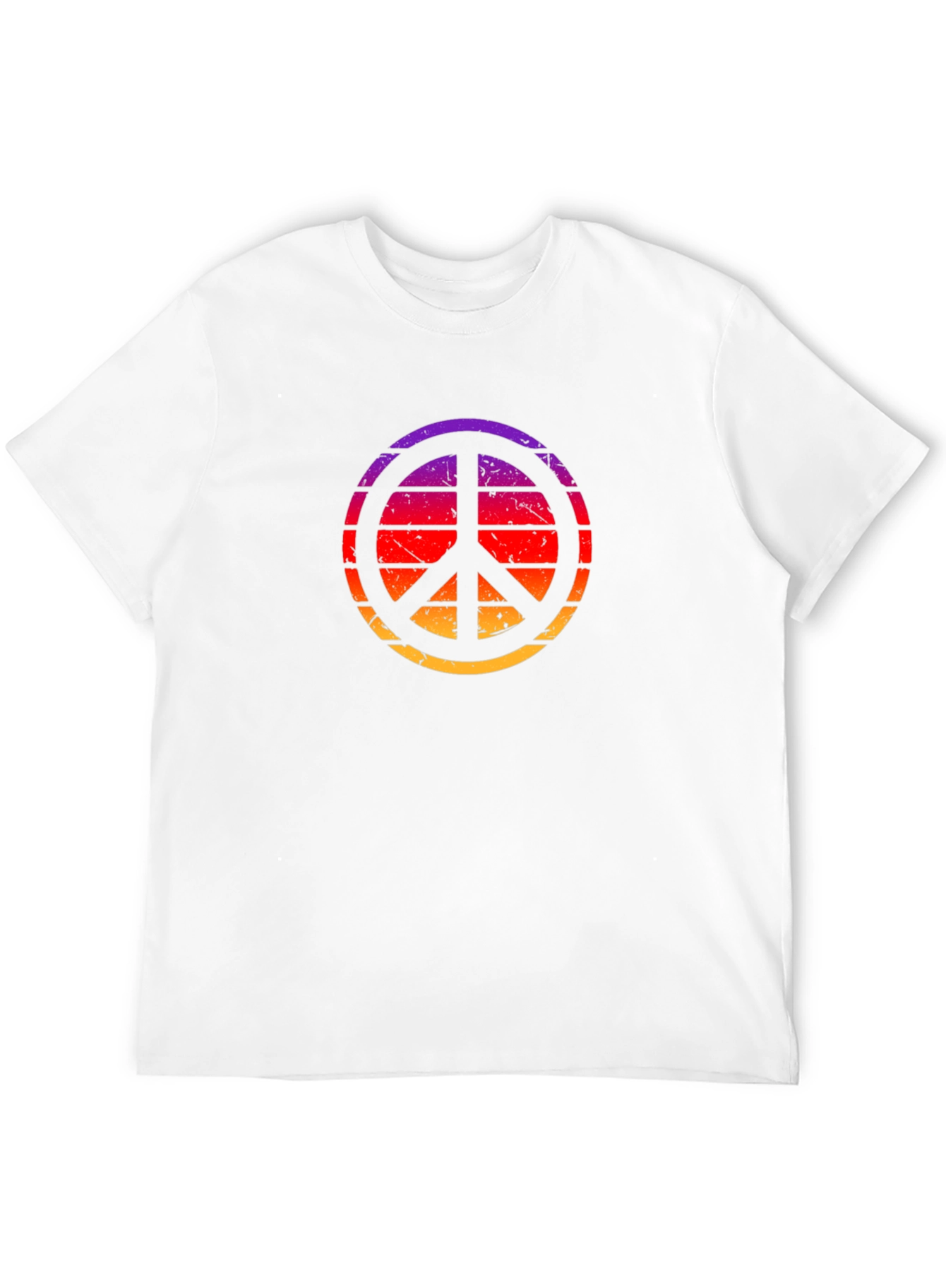 Black Retro Sunset Peace Sign Black T-Shirt view 12
