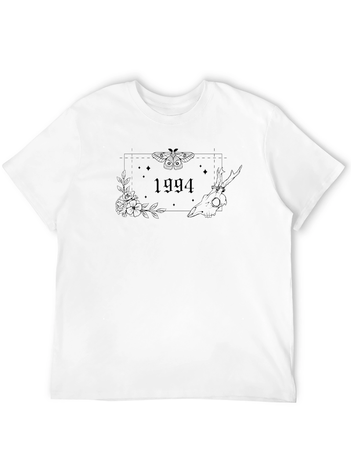 Black 1994 Moth Skull Graphic Tee - Unisex view 12