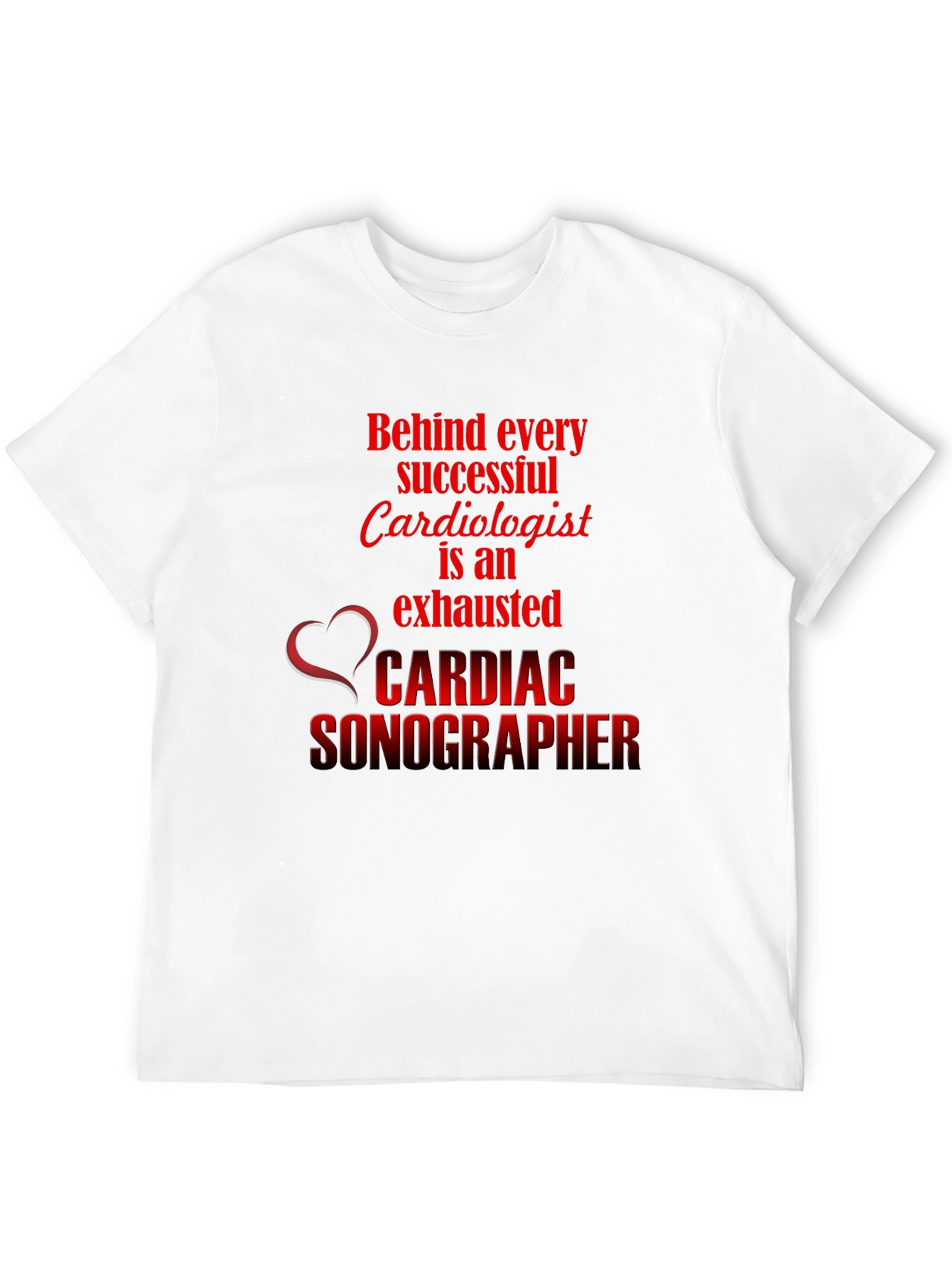 Black Cardiac Sonographer T-Shirt - Medical Professional Apparel view 12