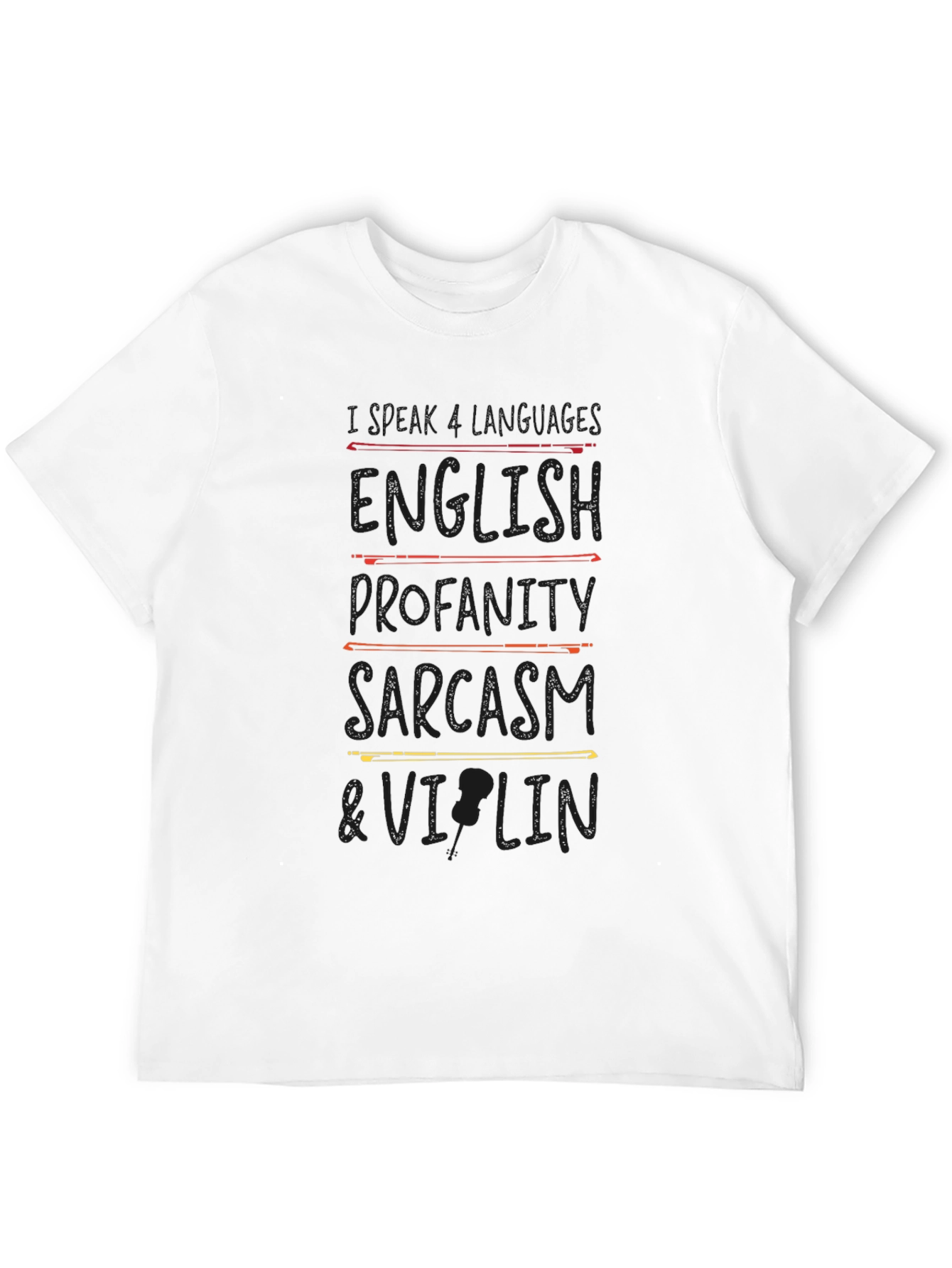 Black English Profanity Sarcasm & Violin Black Graphic Tee view 12