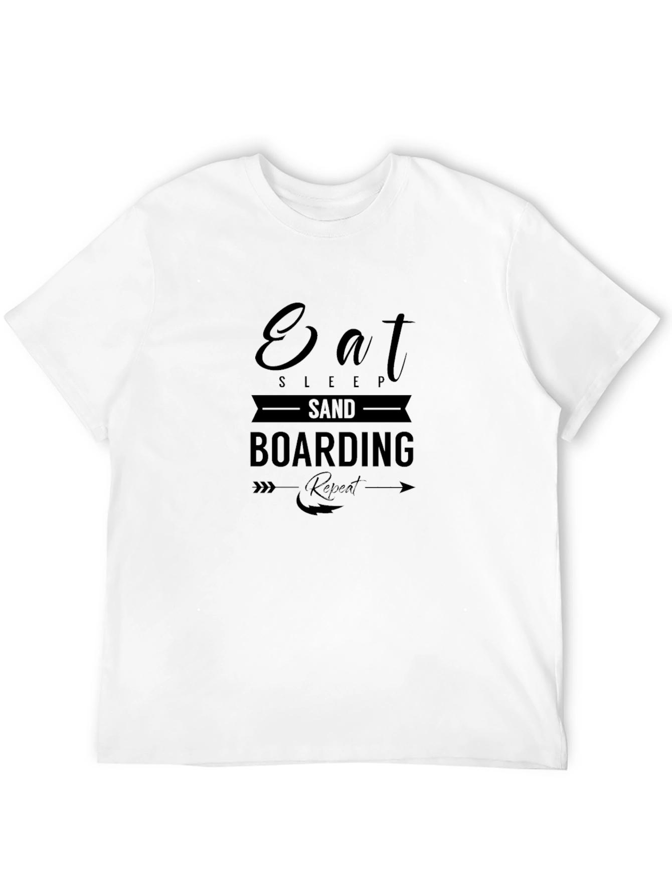 Black Eat Sleep Sand Boarding T-Shirt - Black Graphic Tee view 12