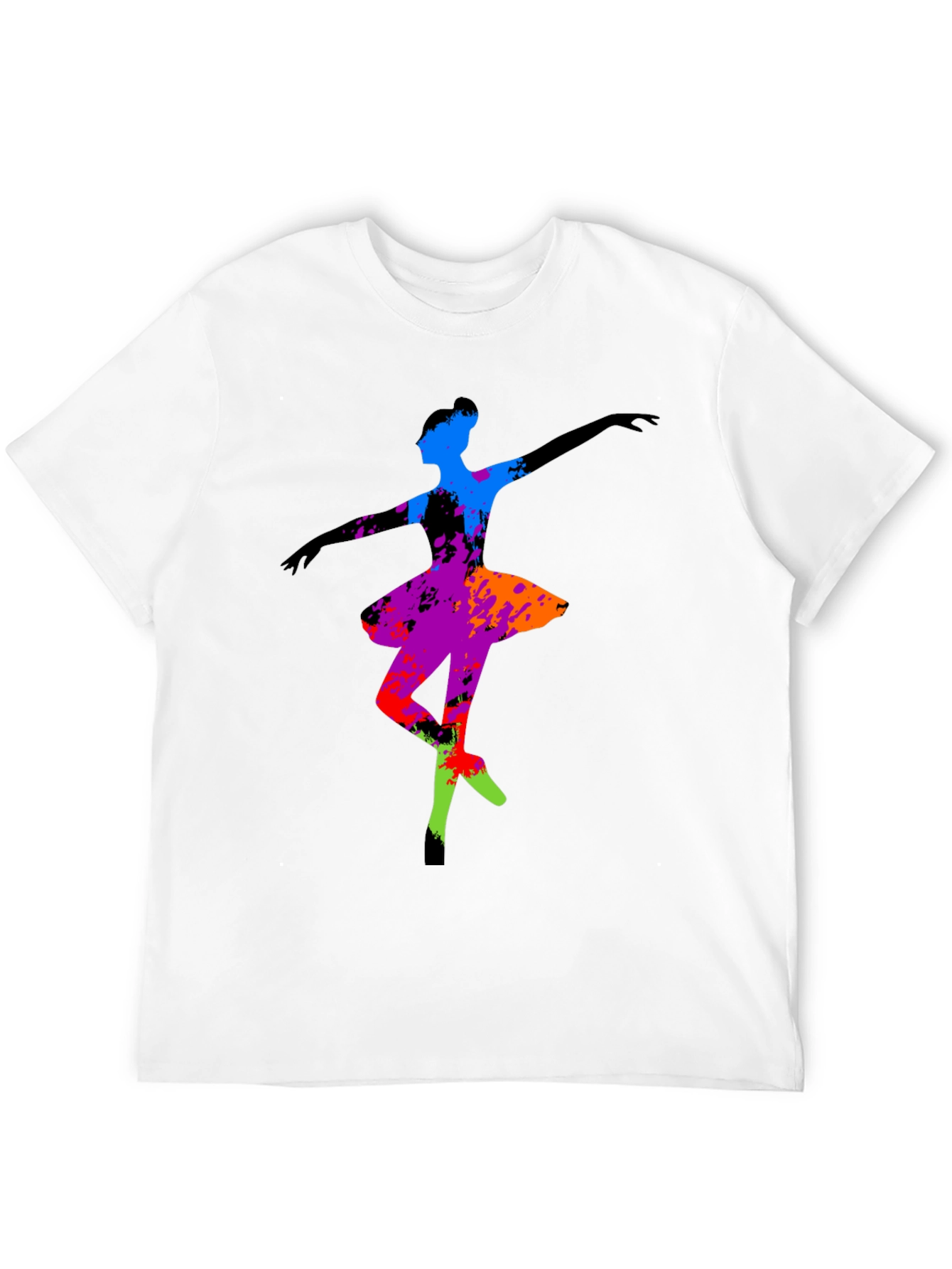 Black Abstract Ballerina Graphic Tee - Black view 12