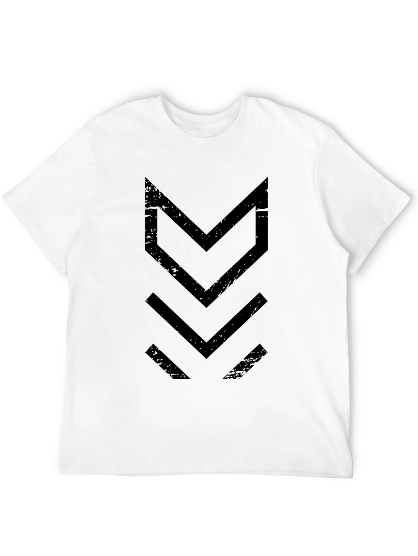 Black Modern Geometric Black T-Shirt view 12