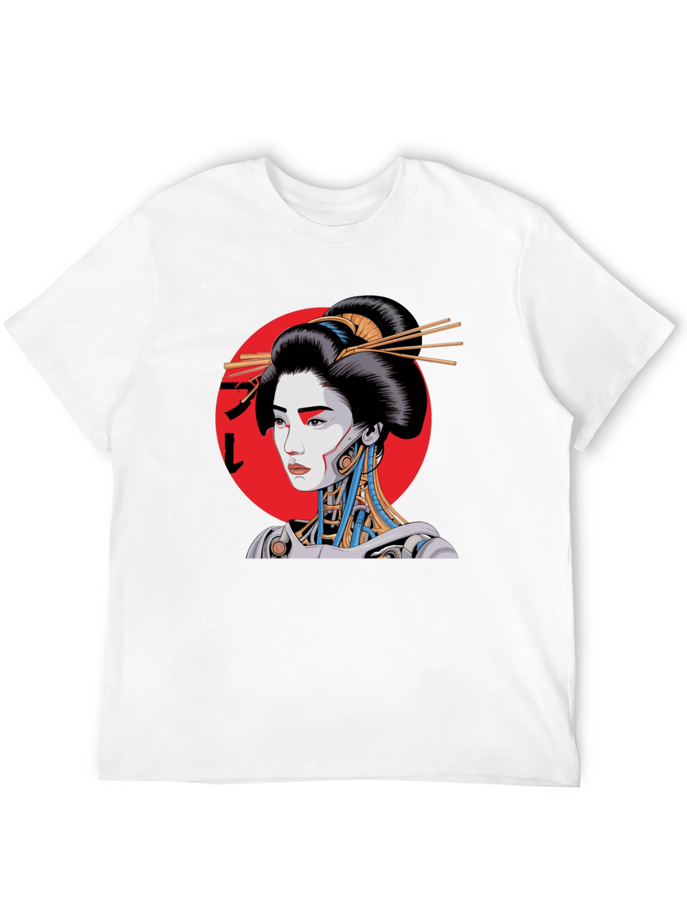 Black Cyberpunk Geisha Graphic Tee - Black view 12