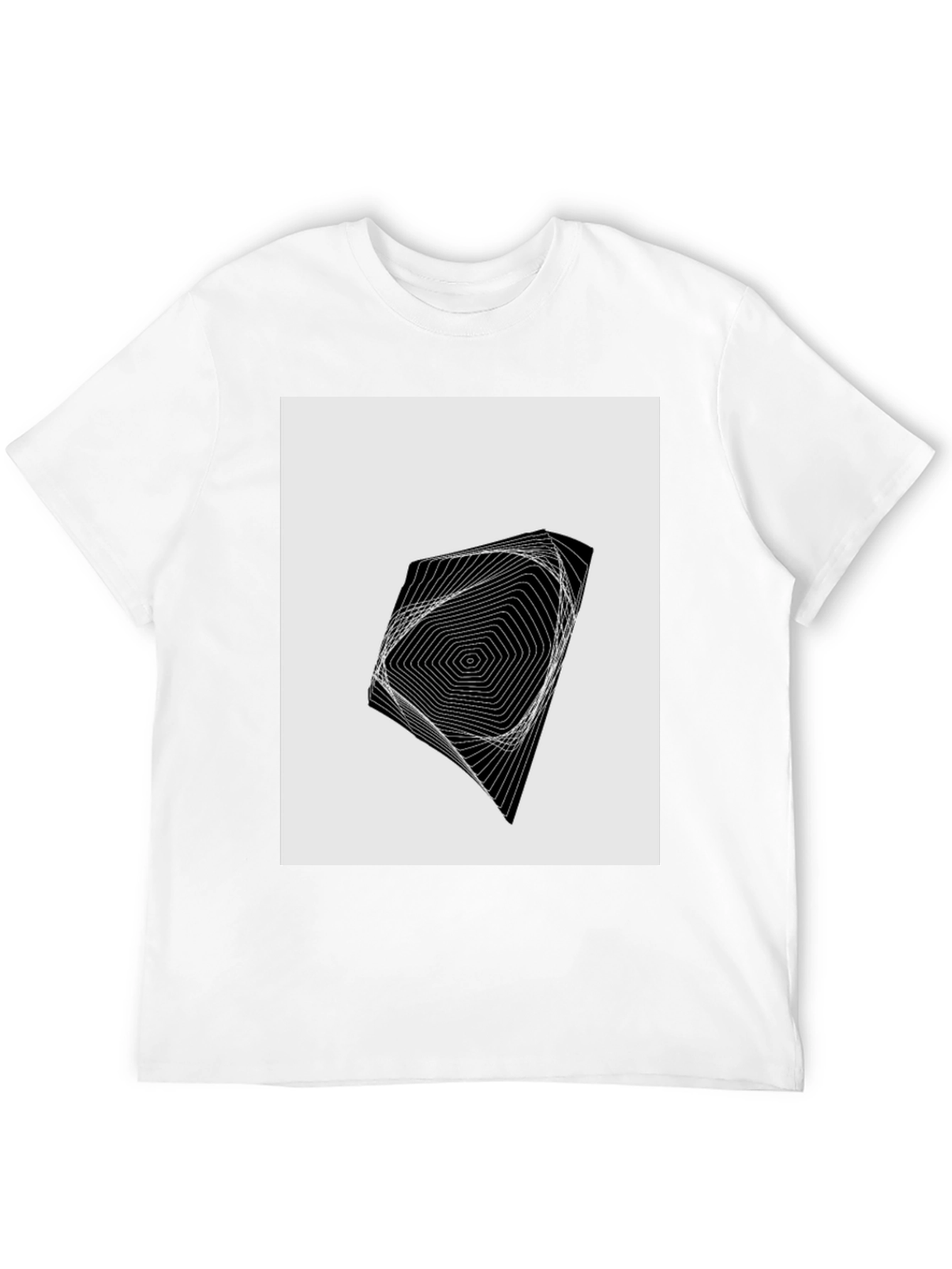 Black Geometric Illusion Graphic Tee view 12