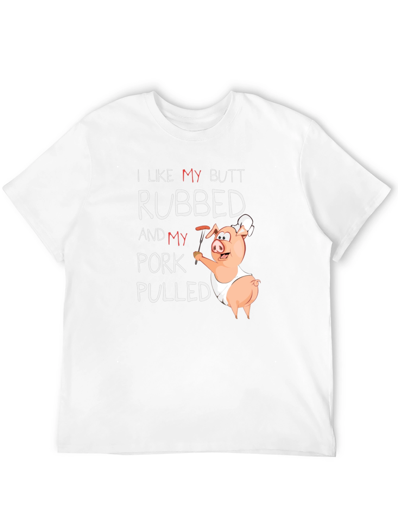 Black I Like My Butt Rubbed & Pork Pulled T-Shirt view 12