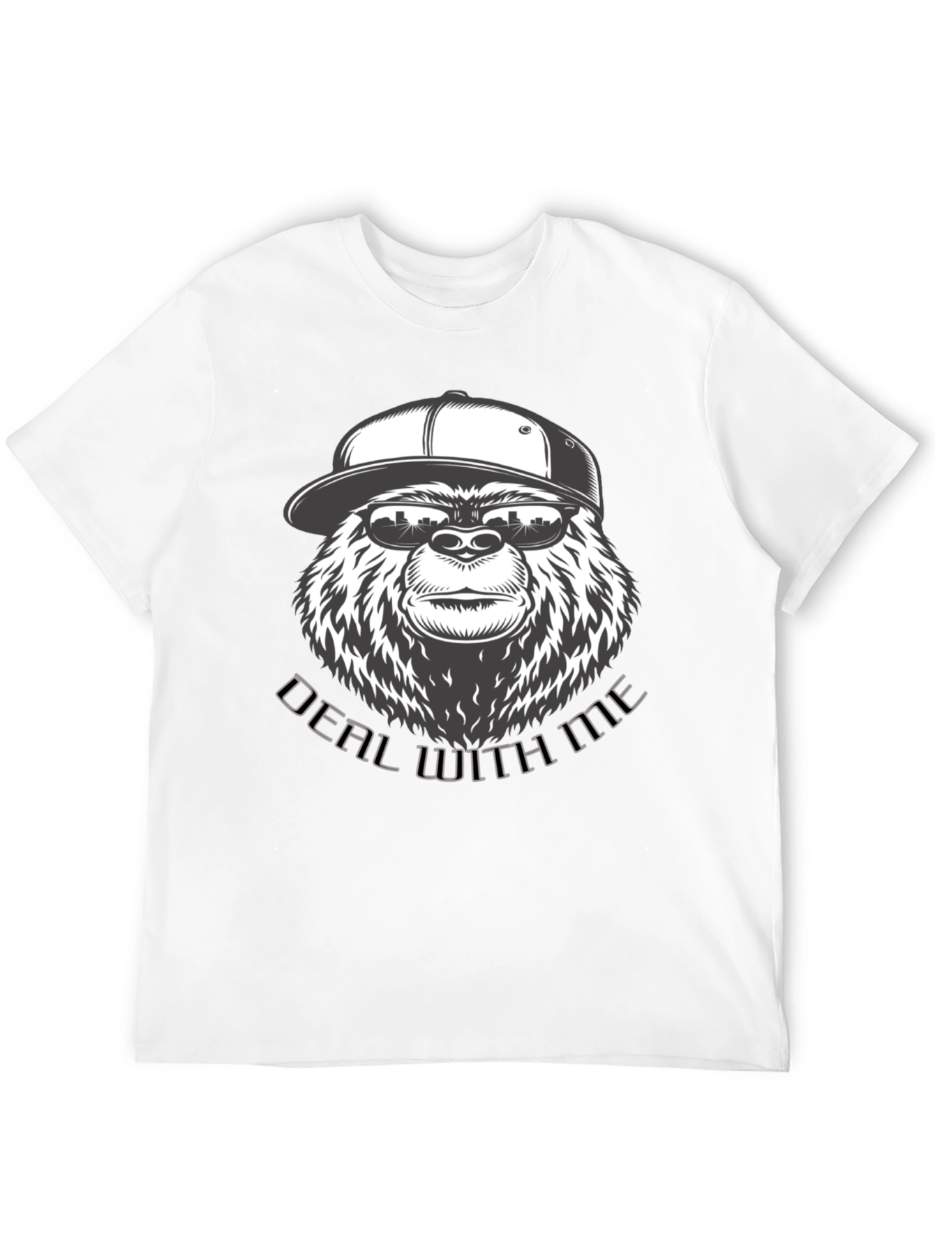 Black Cool Gorilla Deal With Me Black Graphic T-Shirt view 12
