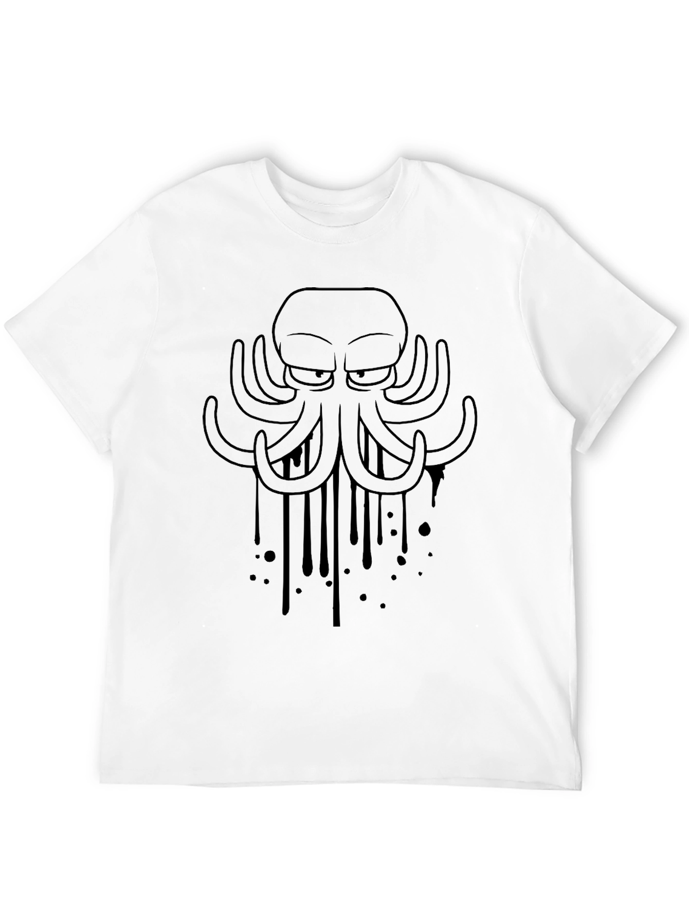 Black Squidward Drip Graphic T-Shirt - Black view 12