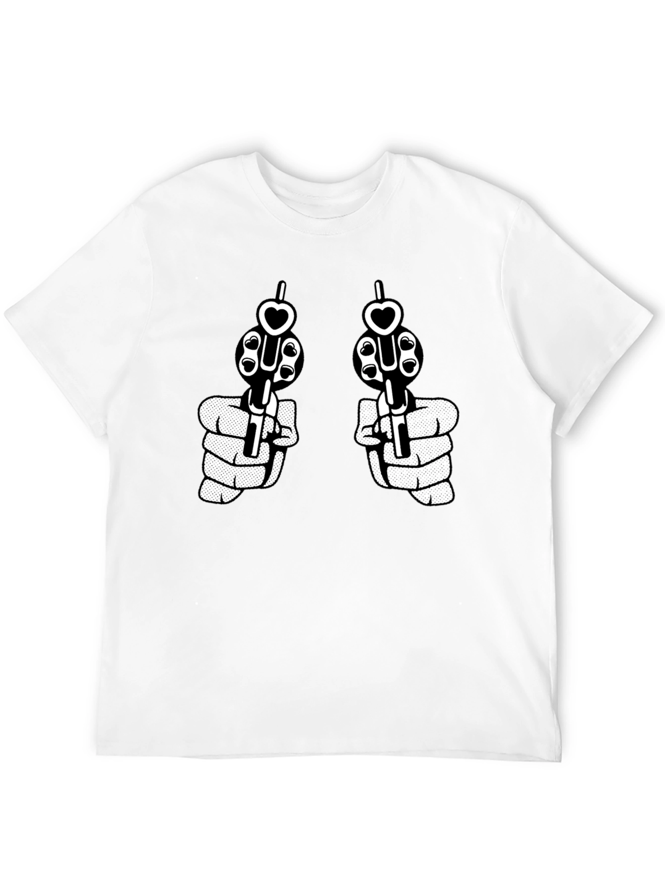 Black Guns and Hearts Graphic Tee - Black view 12