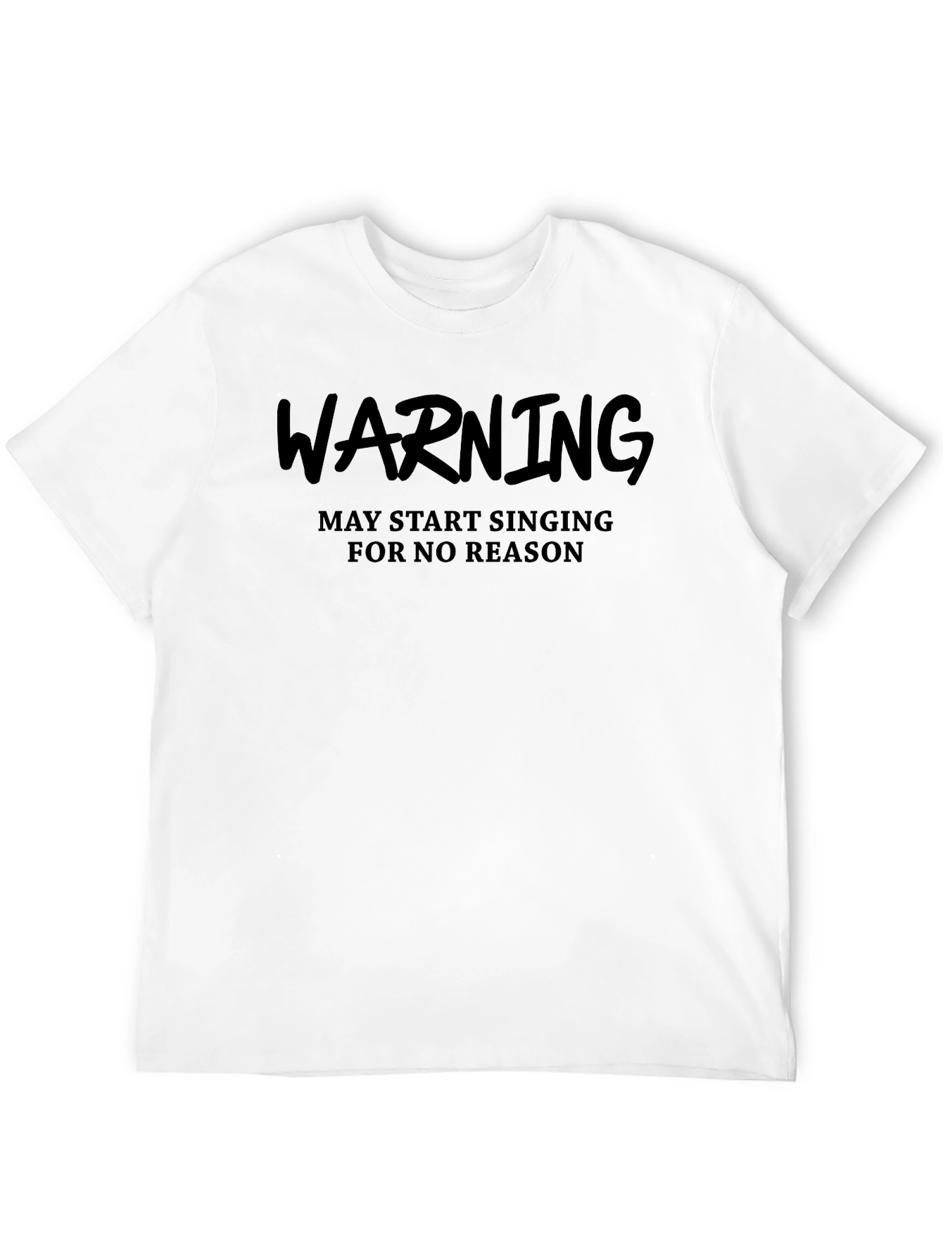 Black Warning May Start Singing Black T-Shirt view 12