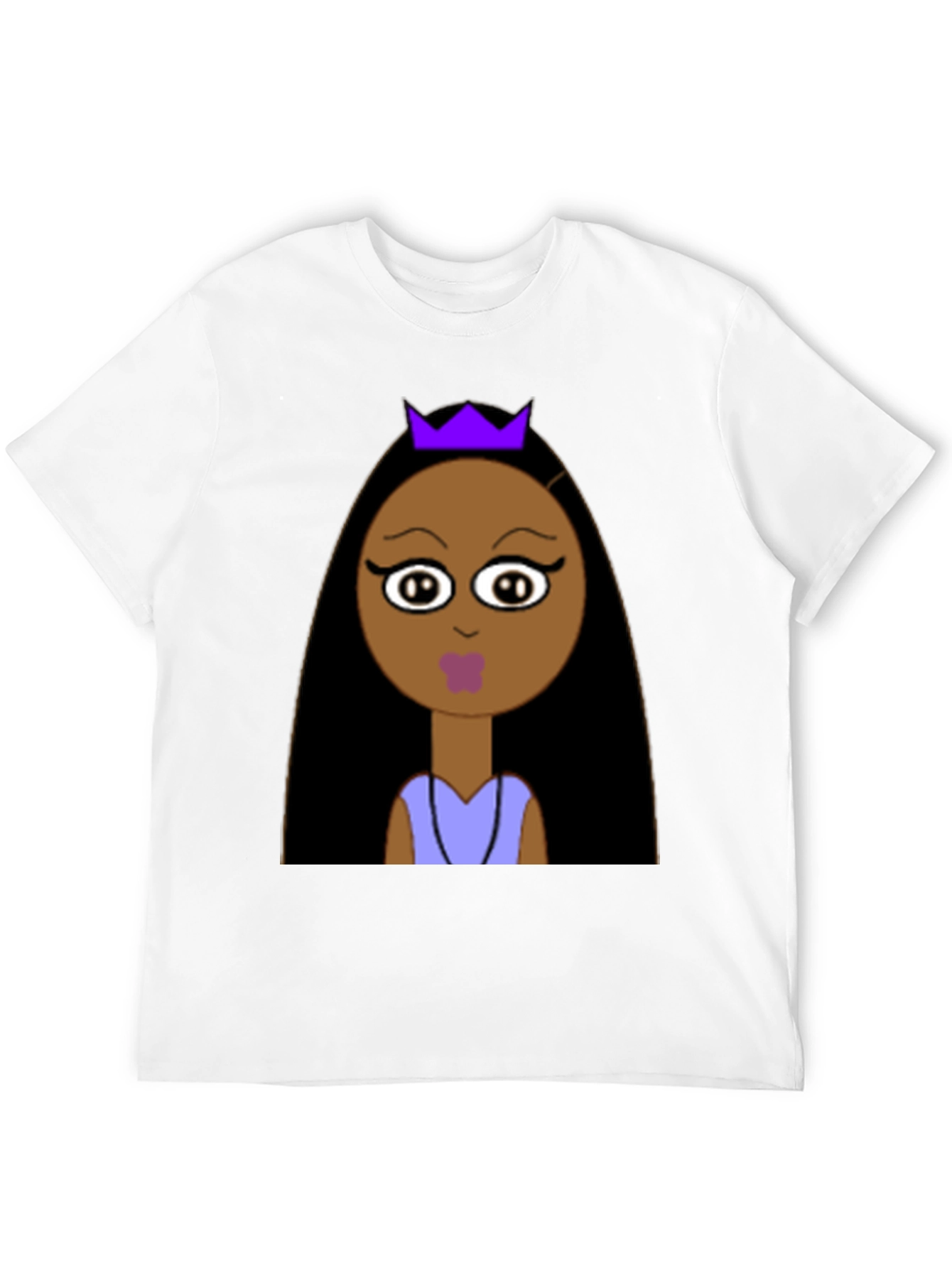 Black Cartoon Princess Graphic Tee - Unisex Black T-Shirt view 12