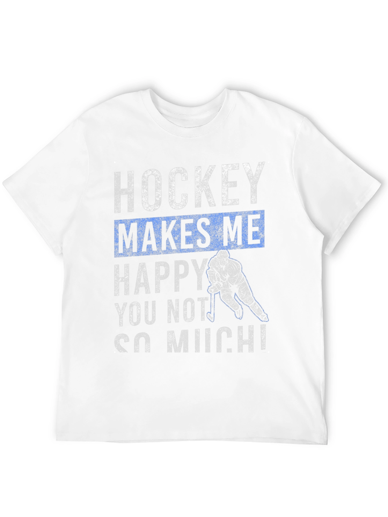 Black Hockey Makes Me Happy T-Shirt view 12