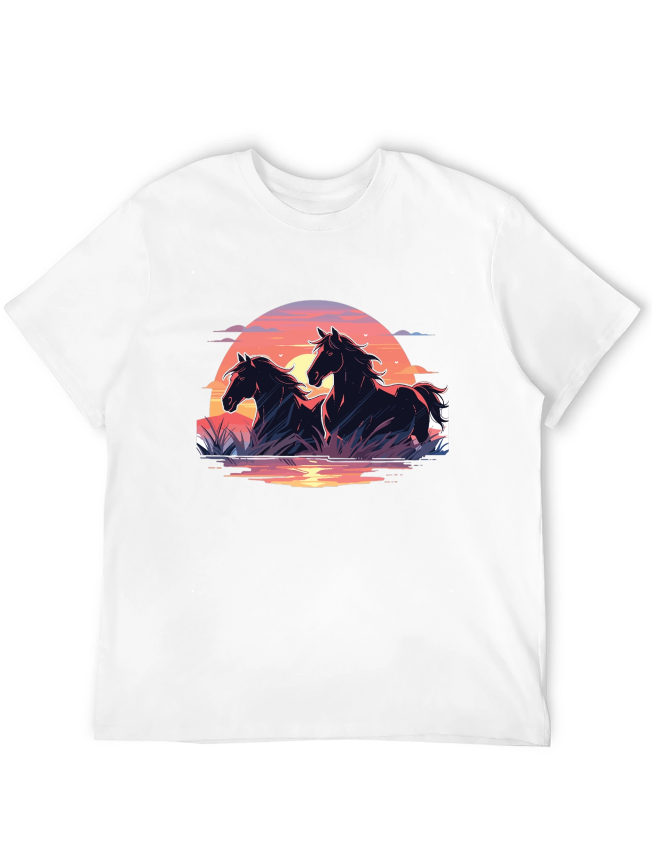 Black Black Horse Sunset Graphic Tee view 12