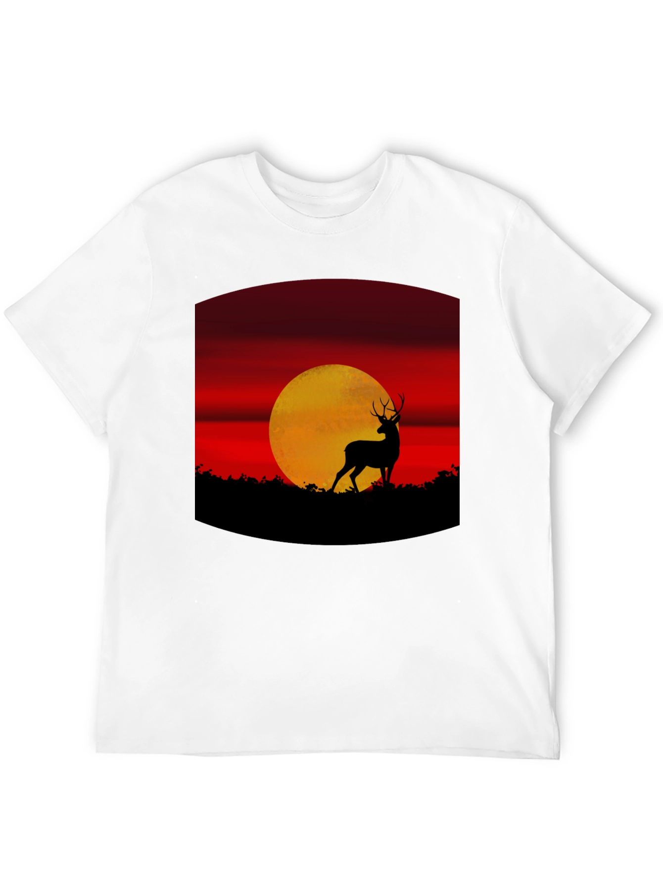 Black Deer Sunset Graphic Tee - Nature Inspired T-Shirt view 12