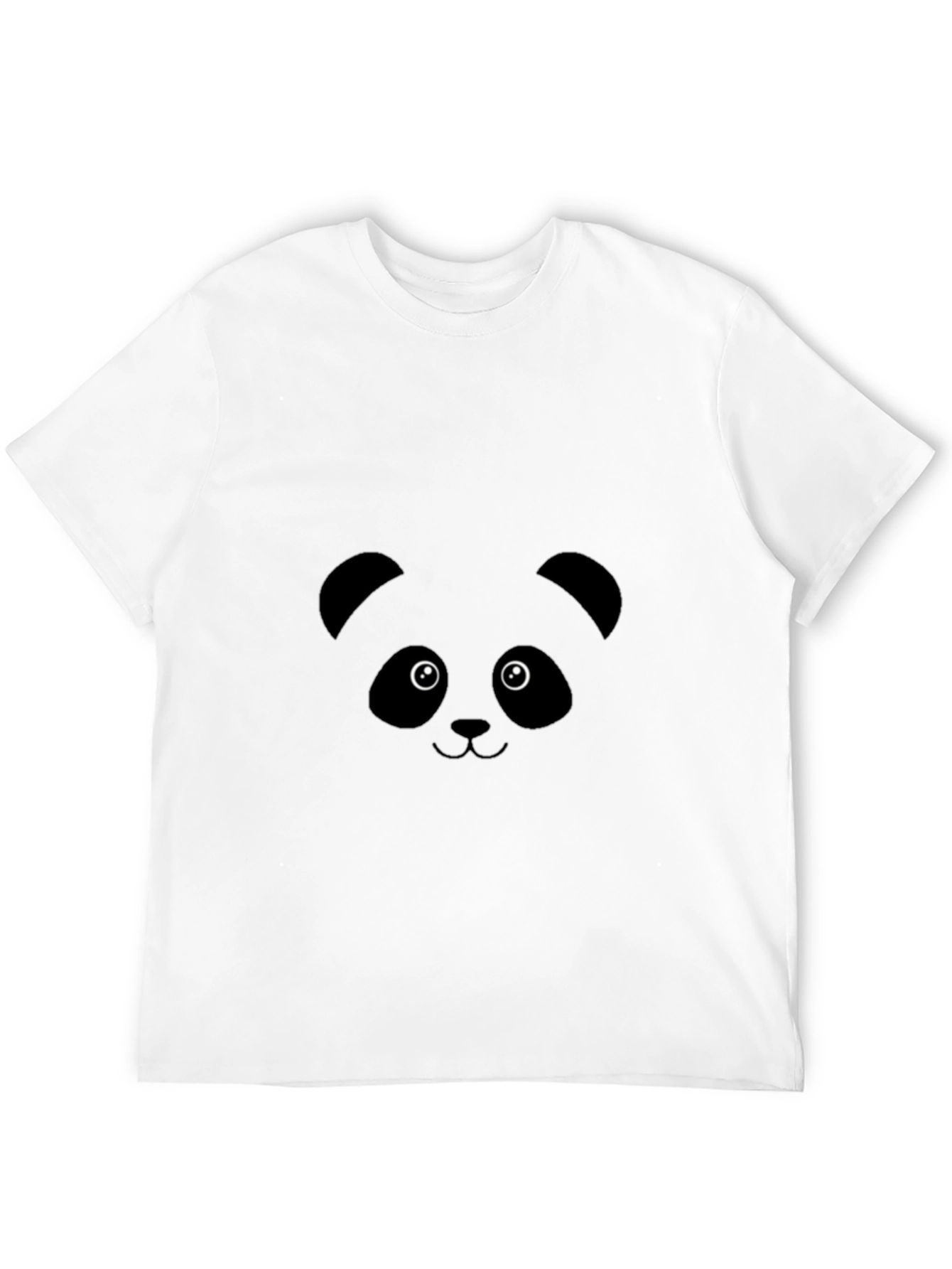 Black Cute Panda Face Graphic Tee - Black Unisex T-Shirt view 12