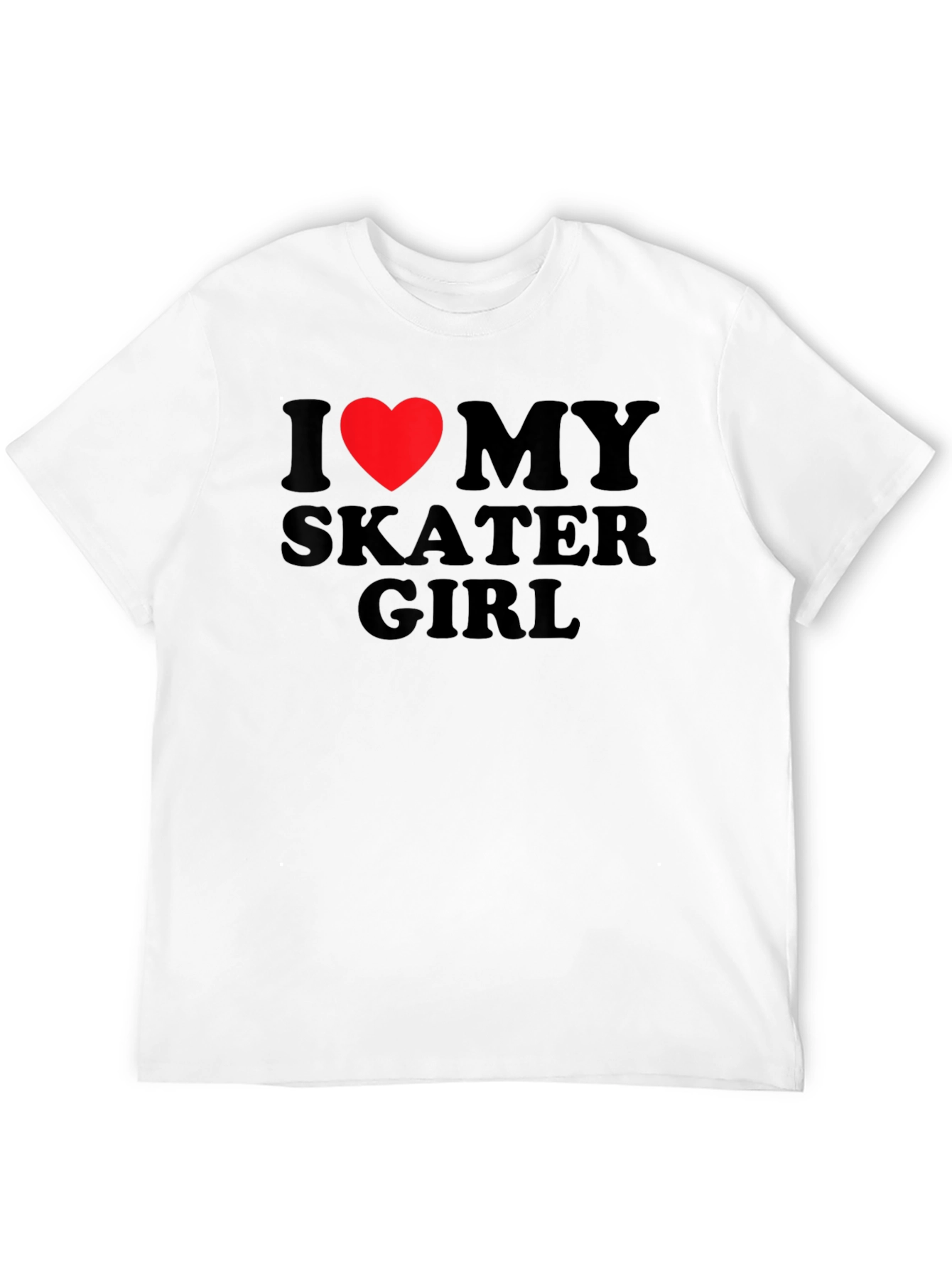 Black I Heart My Skater Girl T-Shirt - Black Cotton Tee view 12