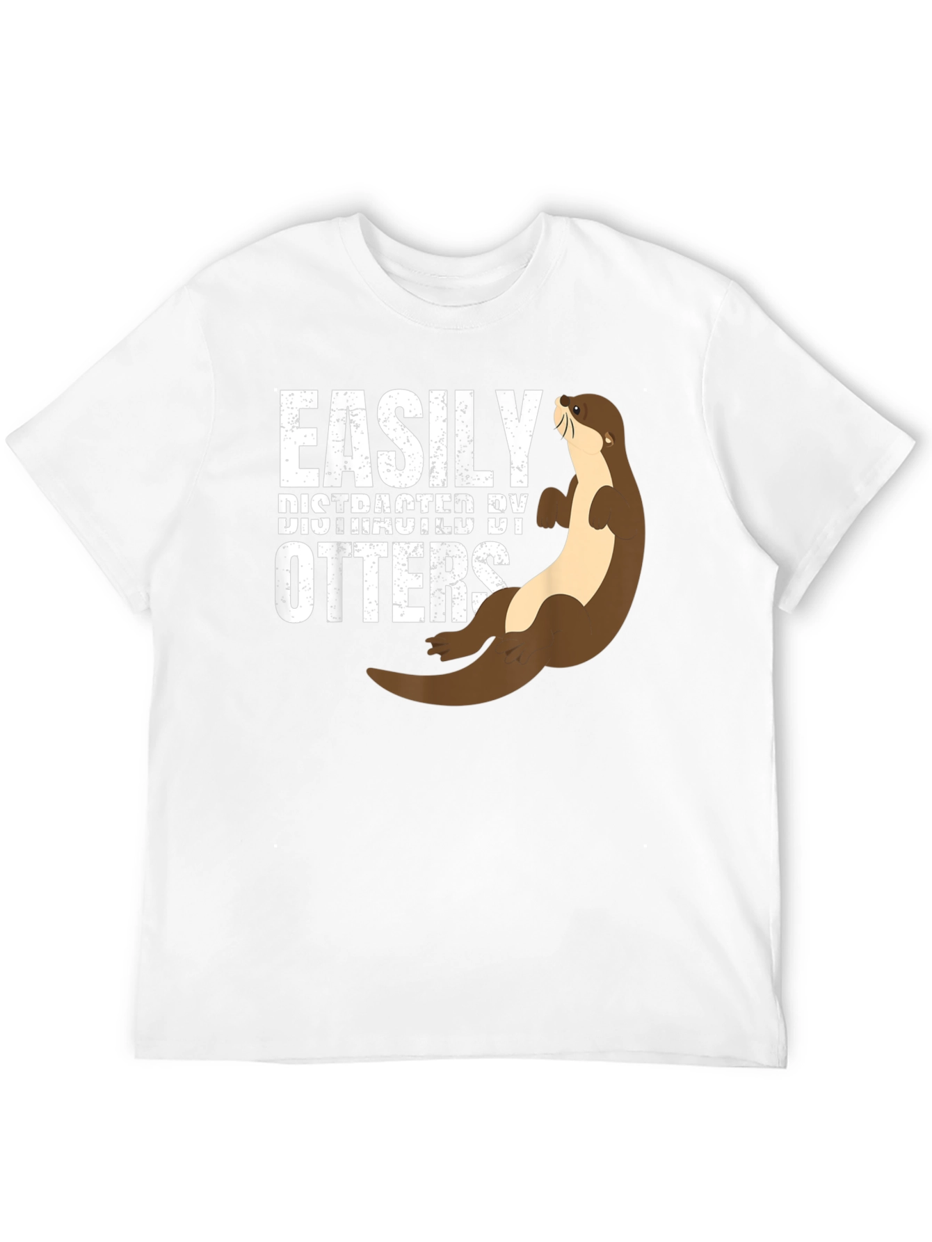 Black Easily Distracted By Otters Funny Graphic Tee view 12