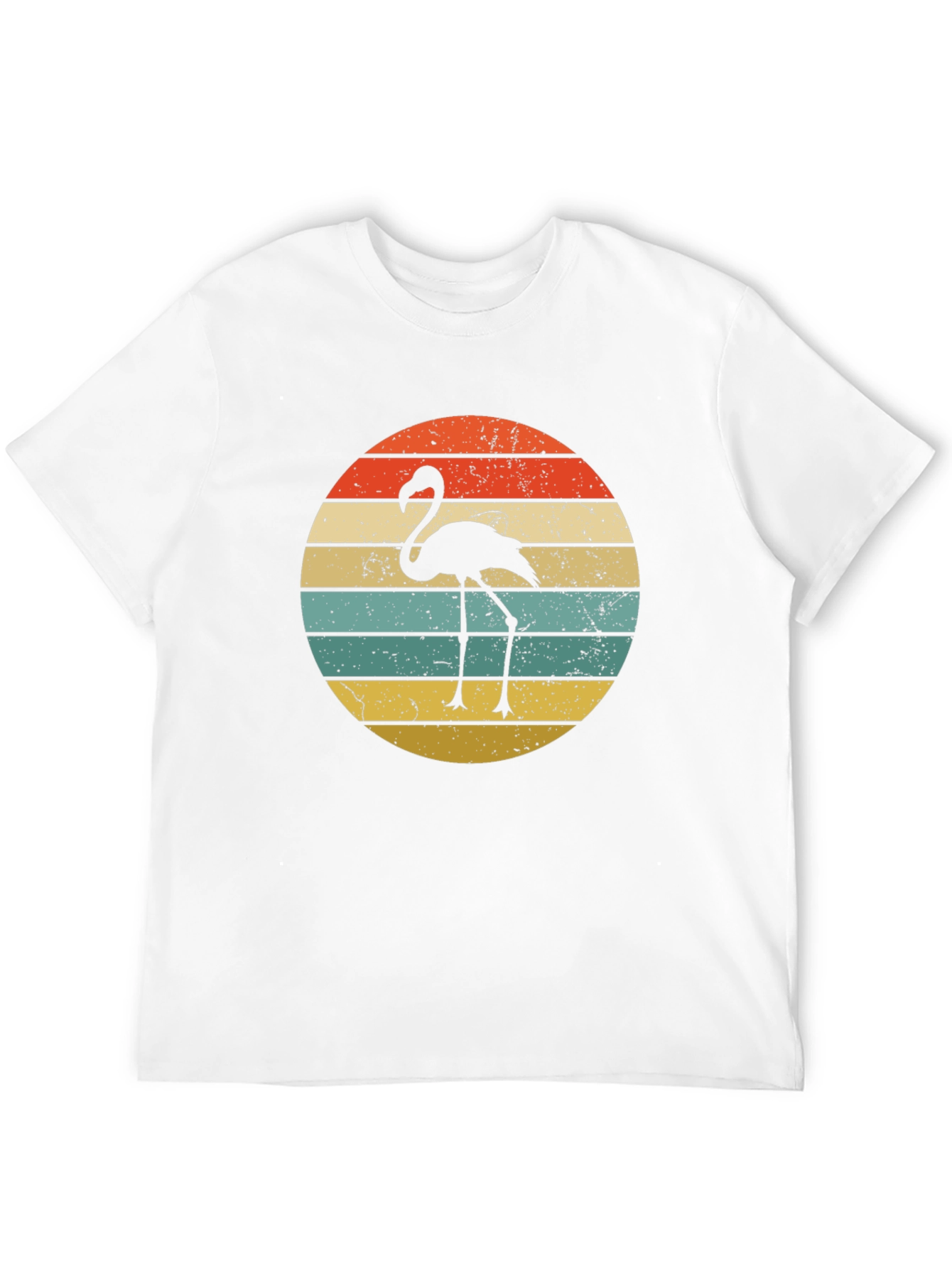 Black Retro Flamingo Sunset Graphic T-Shirt view 12
