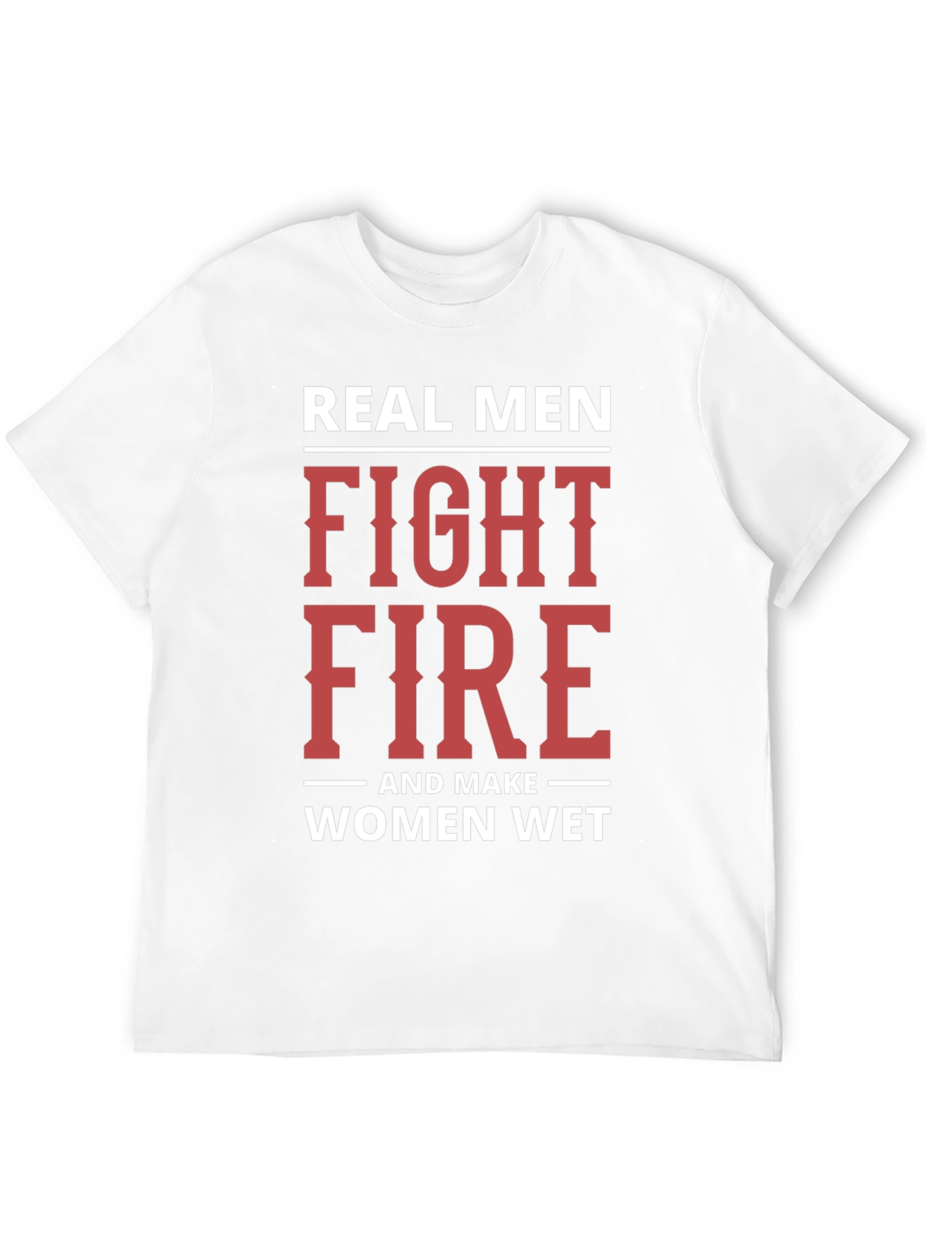 Black Real Men Fight Fire T-Shirt view 12
